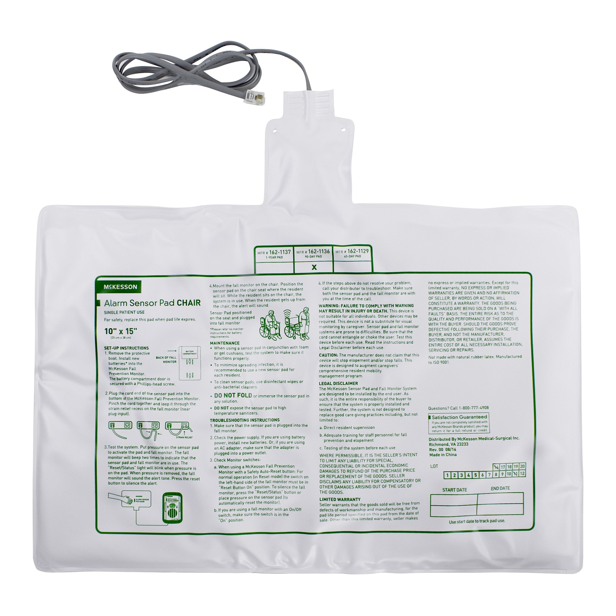 McKesson Brand - 162-1136 McKesson Chair Alarm Sensor Pad