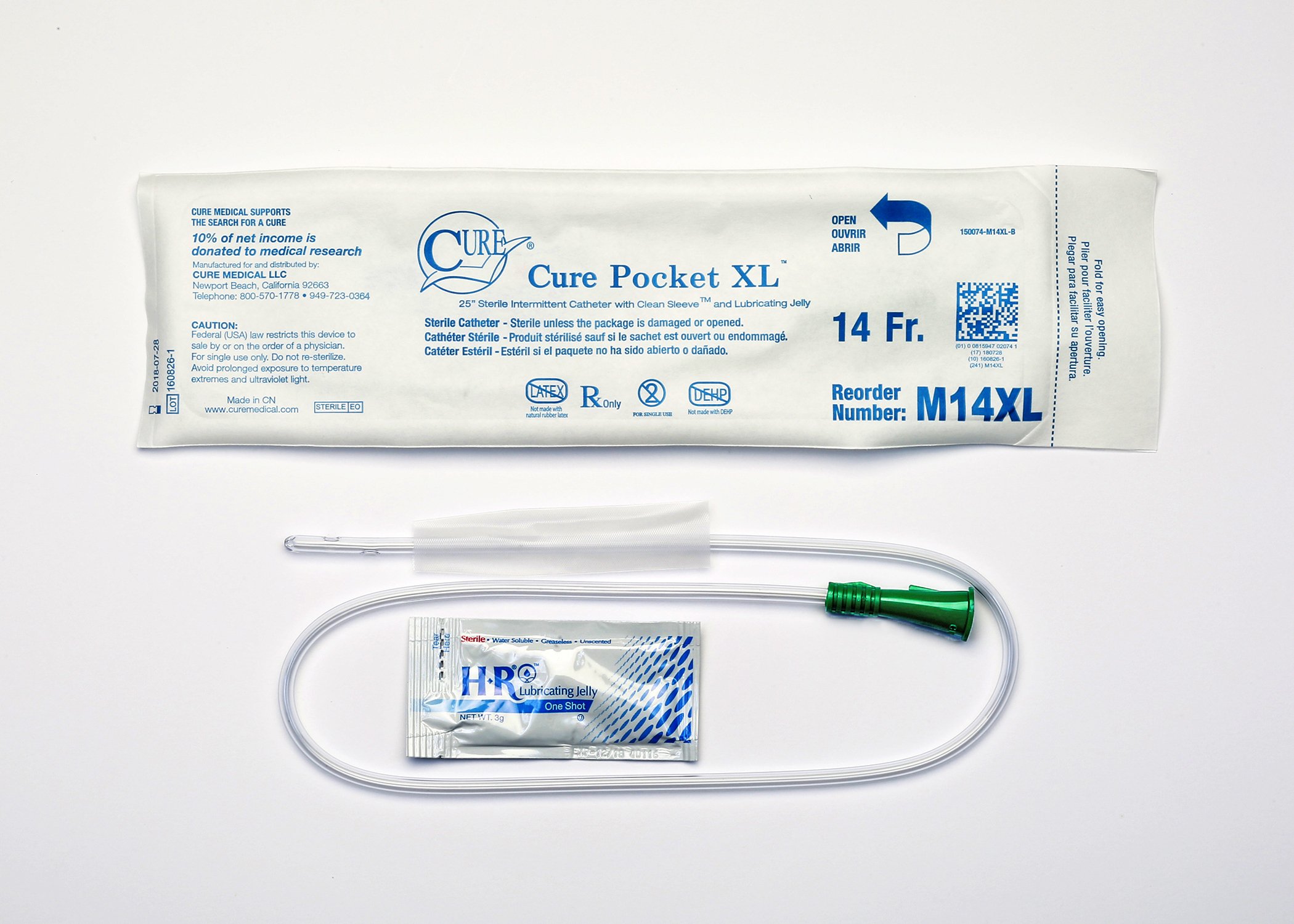 ConvaTec M14XL - Cure Medical® Urethral Catheter, Pocket Size - 1/Each, 30/Box, 300/Case