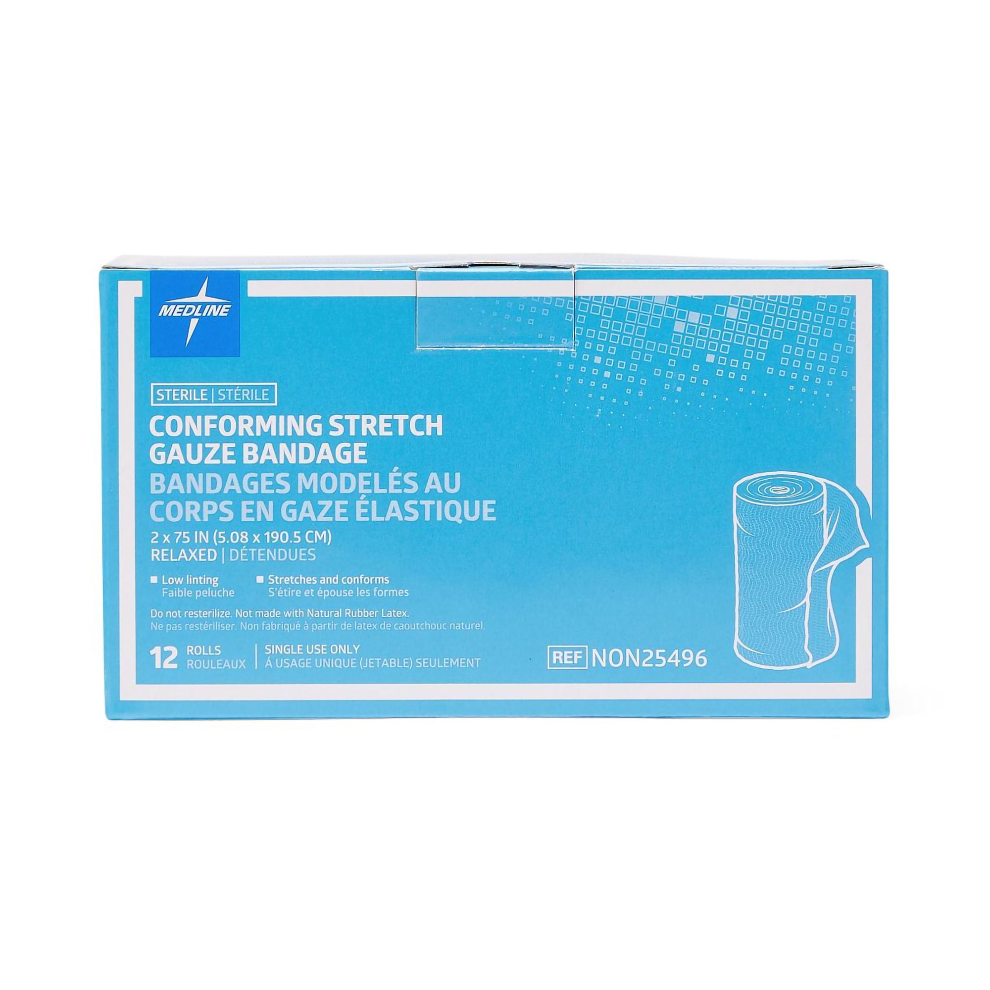 Medline NON25496 - Sof-Form® Sterile Conforming Bandage, 2 x 75 Inch - 1/Each, 12/Box, 96/Case