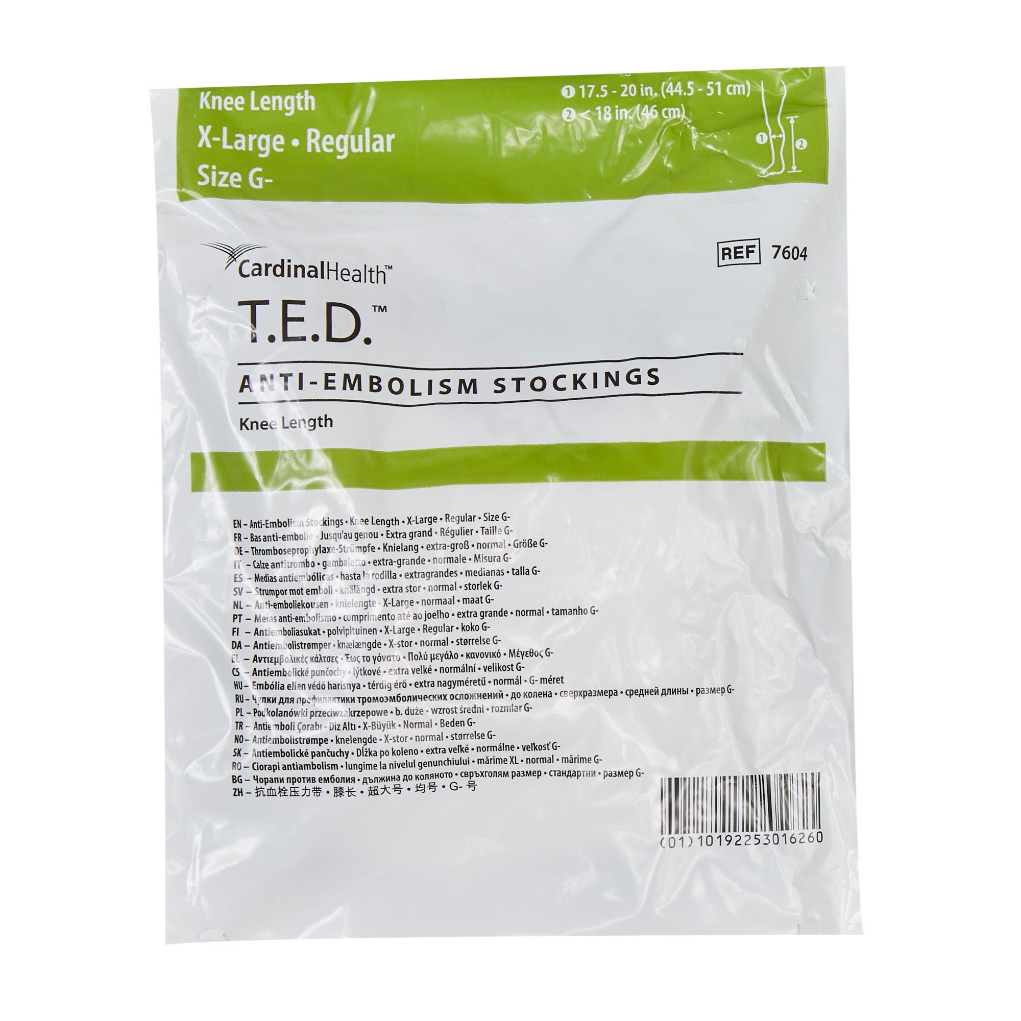 Cardinal - 7604 Anti-embolism Stocking T.E.D.™ Knee High X-Large / Regular White Inspection Toe