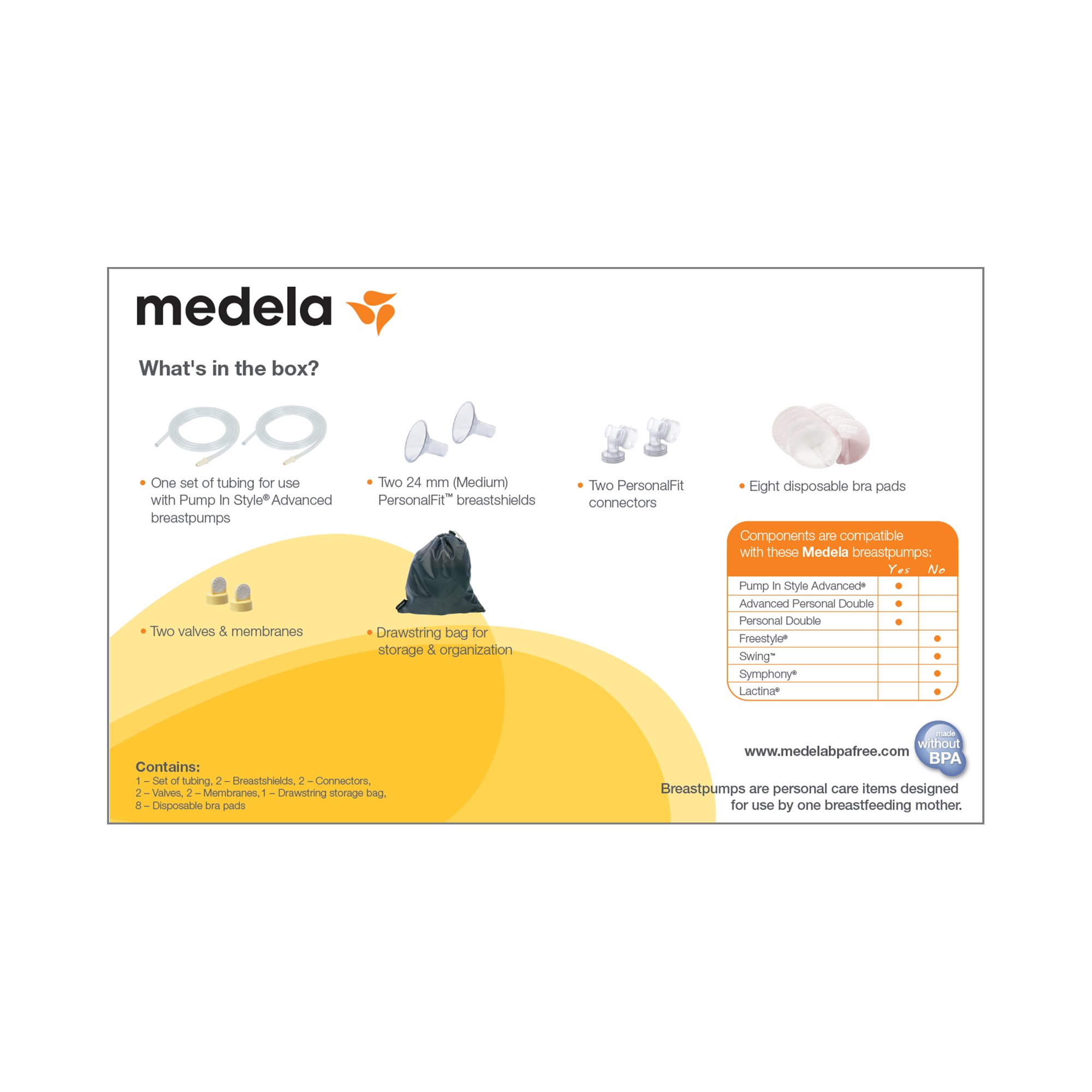 Medela 87250 - Pump In Style® Breast Pump Accessory Kit - 1/Each, 2/Case