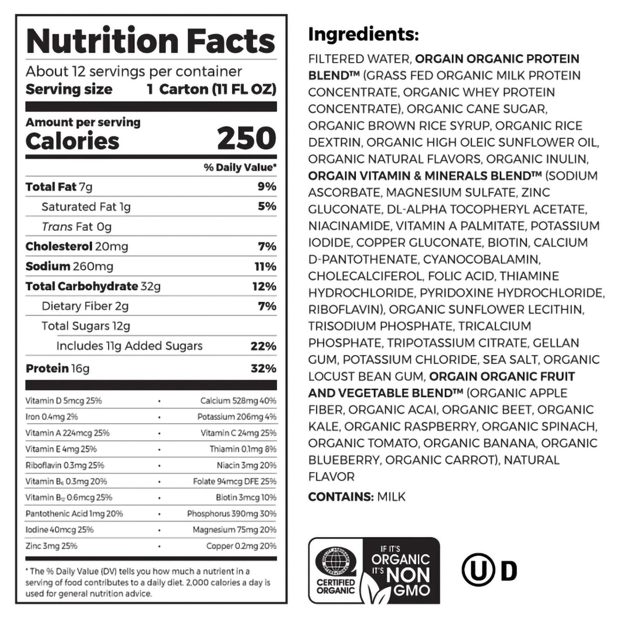 Orgain Inc 860547000075 - Orgain® Organic Nutrition™ Iced Café Mocha Nutritional Shake