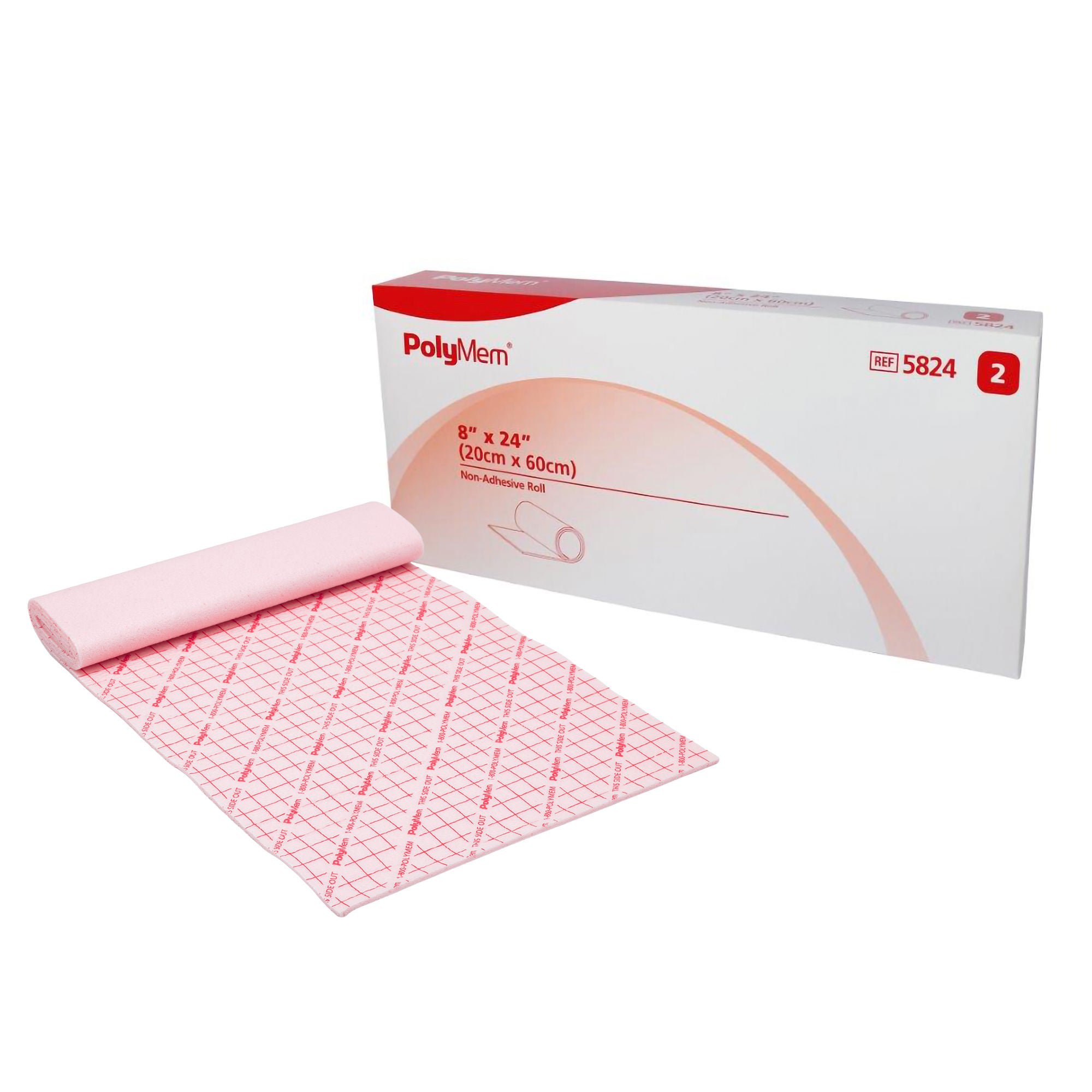 Ferris Manufacturing - 5824 PolyMem® Nonadhesive without Border Foam Dressing, 8 x 24 Inch
