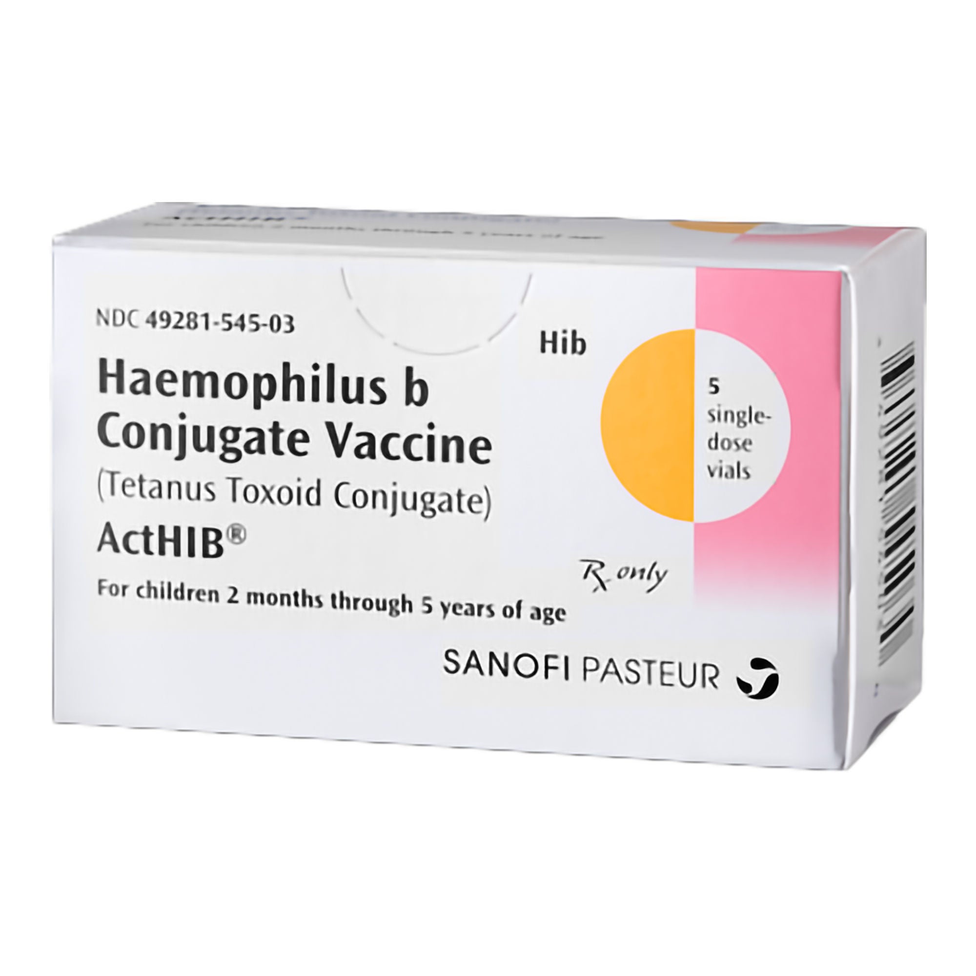 Sanofi Pasteur - 49281054503 ActHIB® Haemophilus b Conjugate Vaccine (Tetanus Toxoid Conjugate), Preservative Free 10 mcg / 0.5 mL Injection 0.5 mL