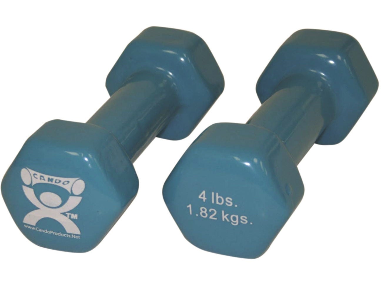 Fabrication Enterprises - 10-0553-2 Dumbbell Pair Hexagon Heads CanDo® 4 lbs.