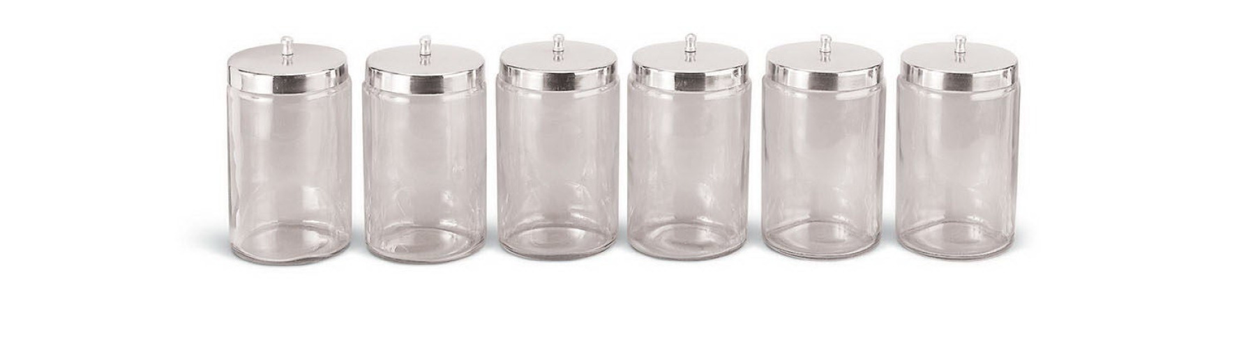 Medline - HCL10426 Sundry Jar Glass, Stainless Steel Lid Clear 4.13 Inch Diameter, 7.5 Inch