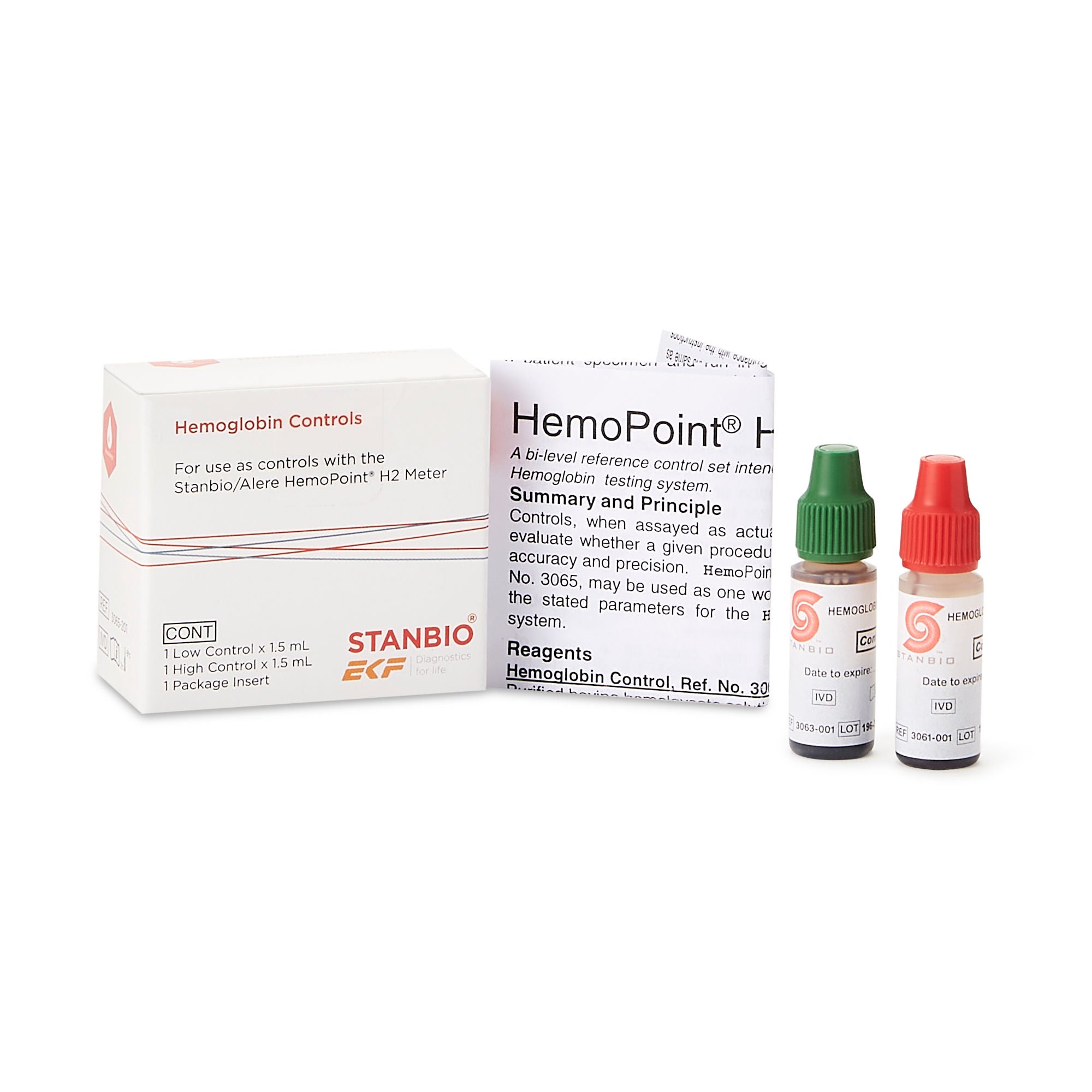 Stanbio Laboratory - 3065-201 Control Set HemoPoint® H2 Hemoglobin Low Level / High Level 2 X 1.5 mL