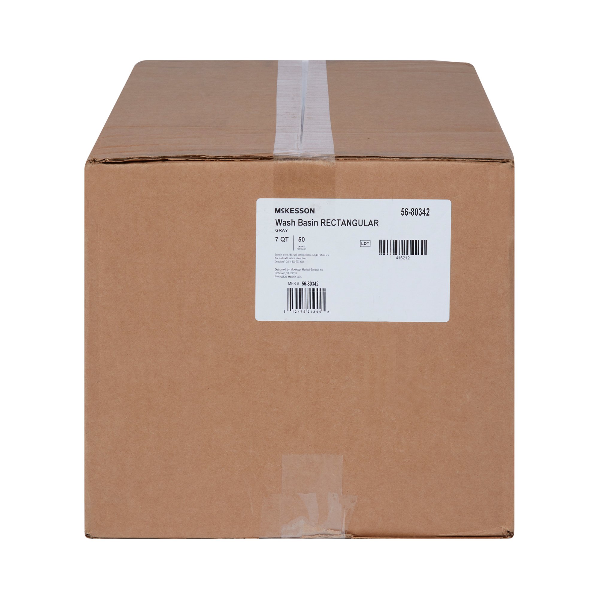 McKesson Brand 56-80342 - McKesson Wash Basin, Rectangle, 7 Quart, Gray - 1/Each, 50/Case