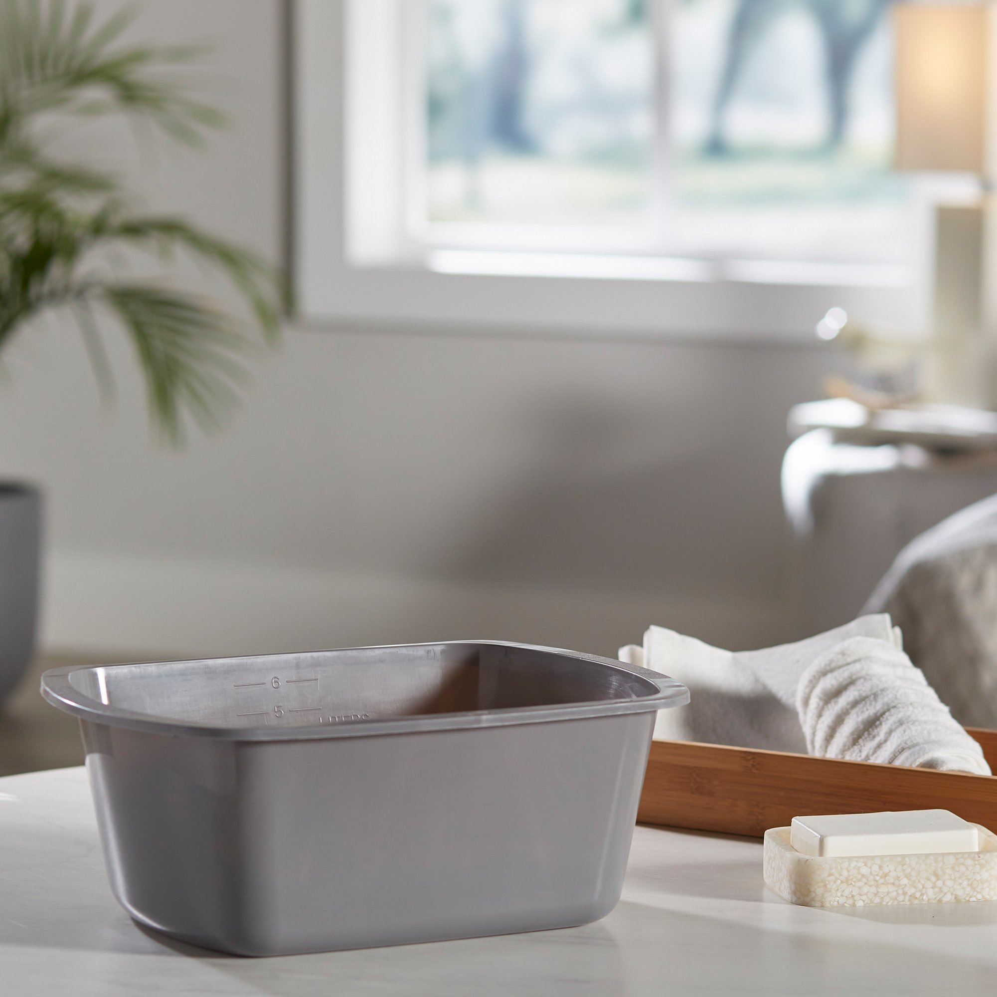 McKesson Brand 56-80342 - McKesson Wash Basin, Rectangle, 7 Quart, Gray - 1/Each, 50/Case