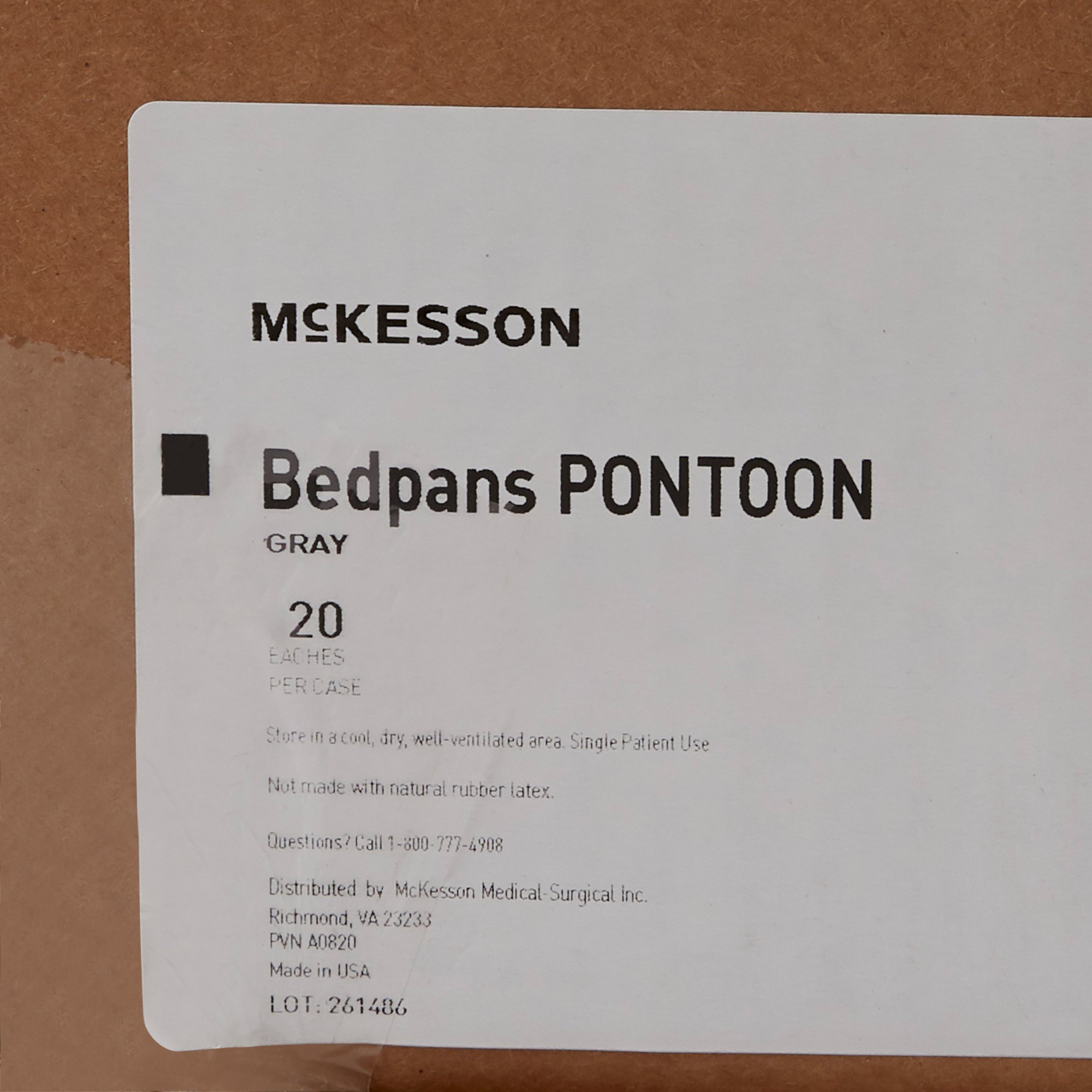 McKesson Brand - 56-80217A McKesson Pontoon Plastic Bedpan
