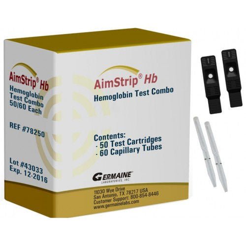 Germaine Laboratories Inc - 78250 Hematology Test Kit AimStrip® Hemoglobin 50 Tests CLIA Waived