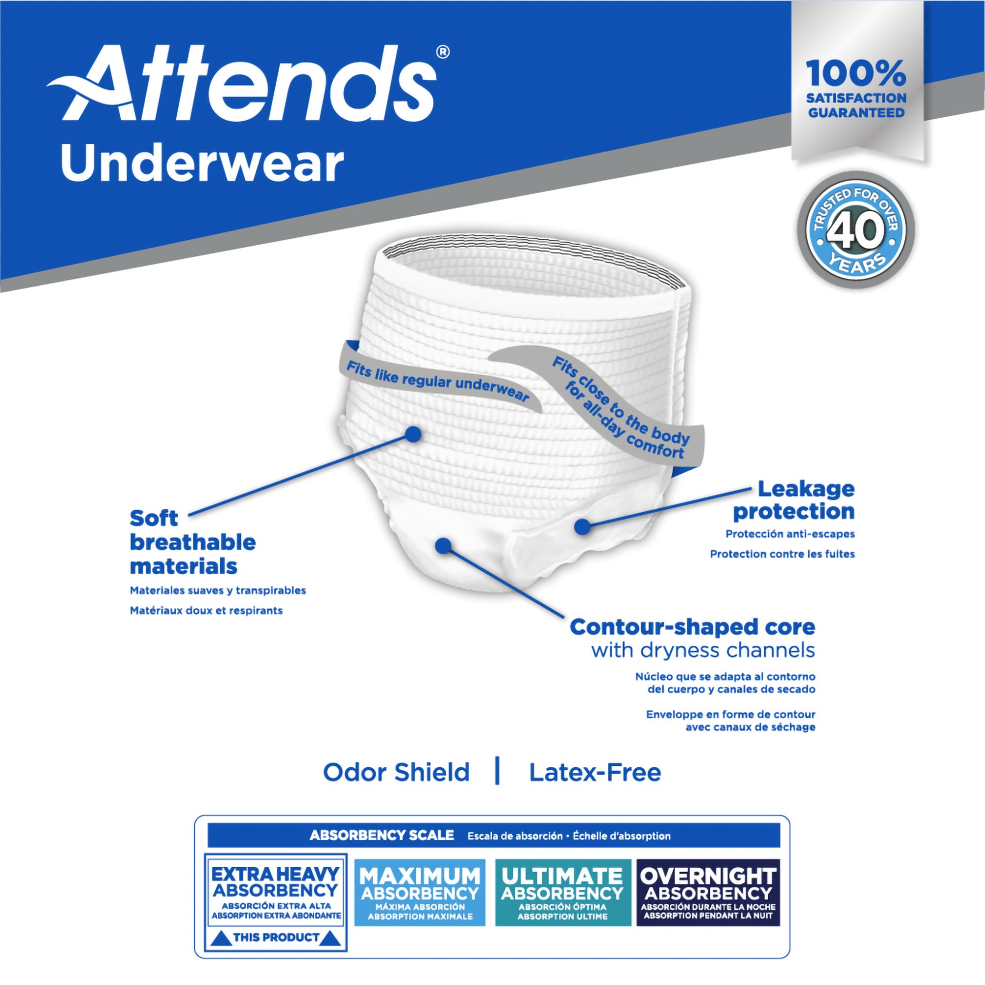 Attends Healthcare Products - APV20100 Attends® Care Adult Moderate Absorbent Underwear