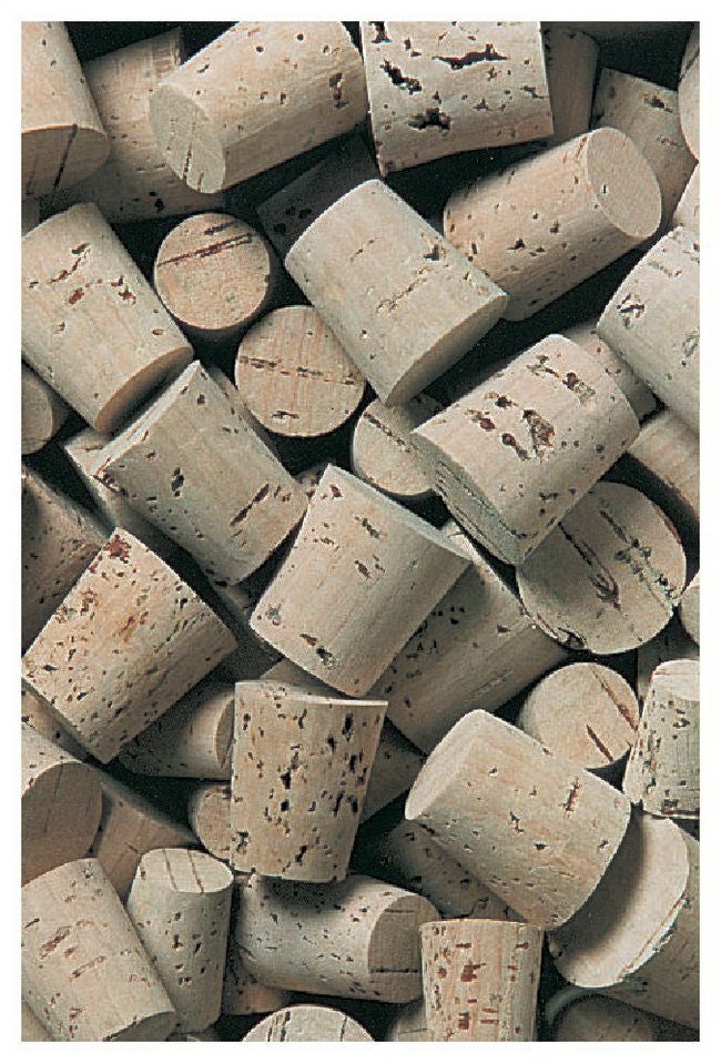 Fisher Anatomical - 07781G Fisherbrand™ Cork Stopper 0.63 X 2.06 cm, 4, Natural, Laboratory Grade, 4 Stopper, 1.6 Top X 1.19 cm Bottom dia.