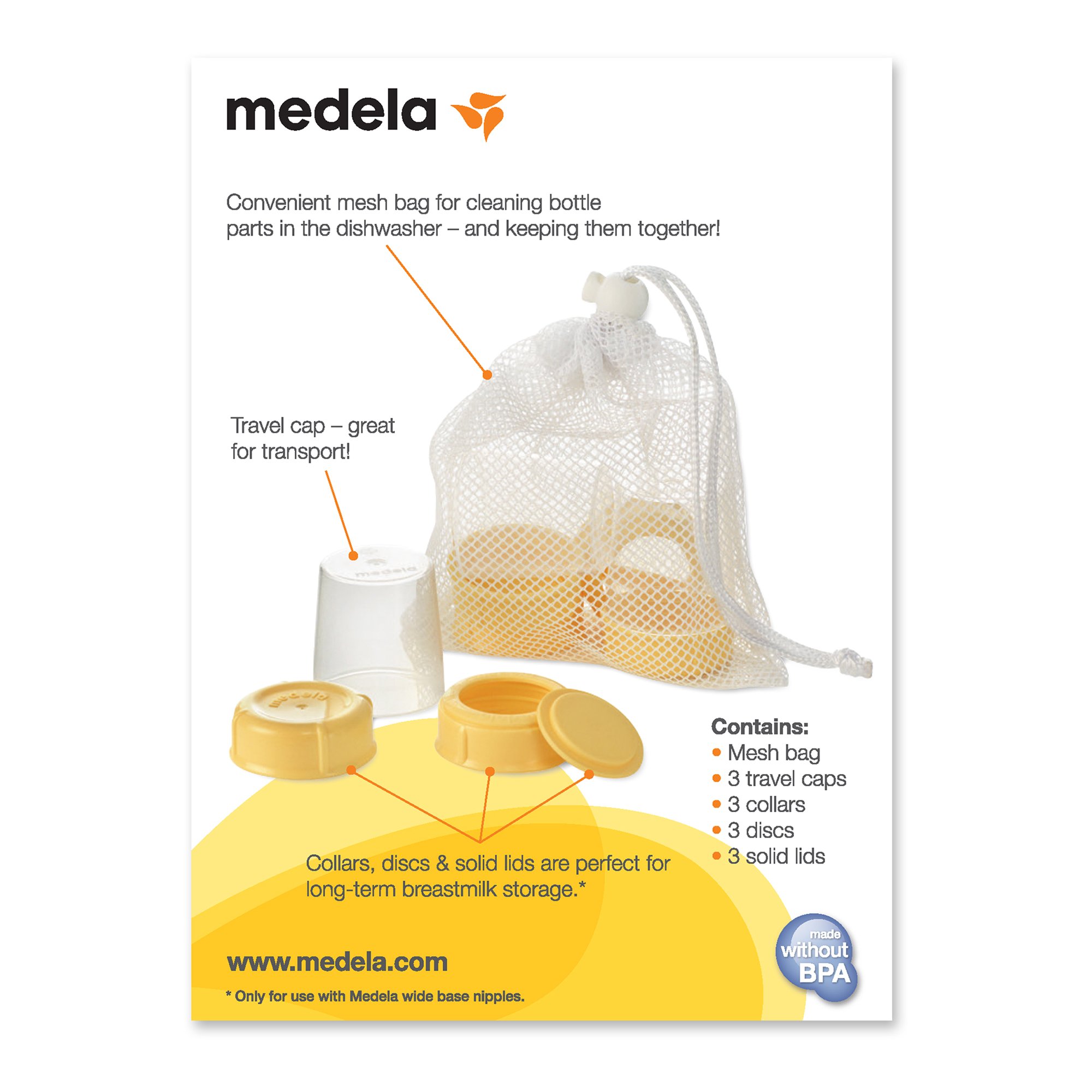 Medela 87165 - Medela Breast Milk Bottle Spare Parts for Medela Breast Milk Bottles - 1/Each, 6/Case
