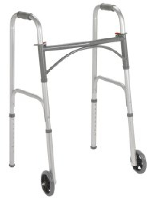 Drive DeVilbiss Healthcare 10244-4 - drive™ Dual Release Folding Walker with Wheels - 1/Each, 4/Case