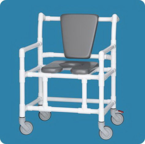 IPU - VL OF20 500G Shower Chair ipu® Fixed Arms PVC Frame Mesh Backrest 31 Inch Seat Width 500 lbs. Weight Capacity