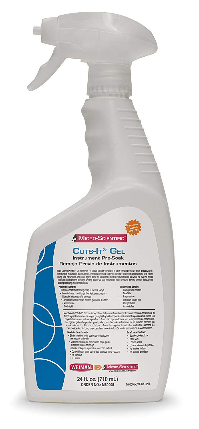 Micro Scientific Industries - M60005 Instrument Detergent Cuts-It® Gel RTU 25 oz. Spray Bottle Mild Scent