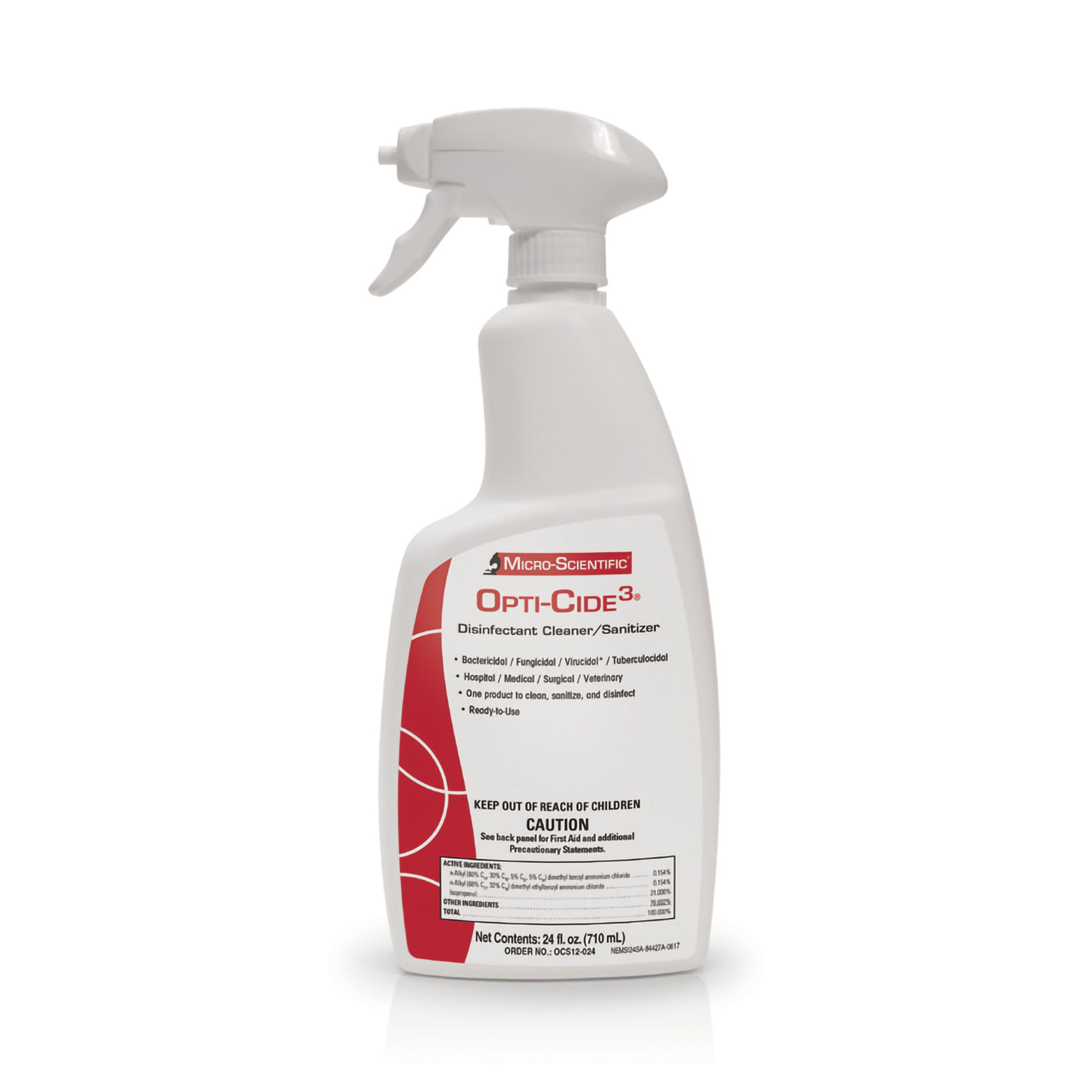Micro Scientific Industries - NEMSI24SA Surface Disinfectant Cleaner Opti-Cide3® Broad Spectrum Trigger Spray Liquid 24 oz. Bottle Alcohol Scent NonSterile