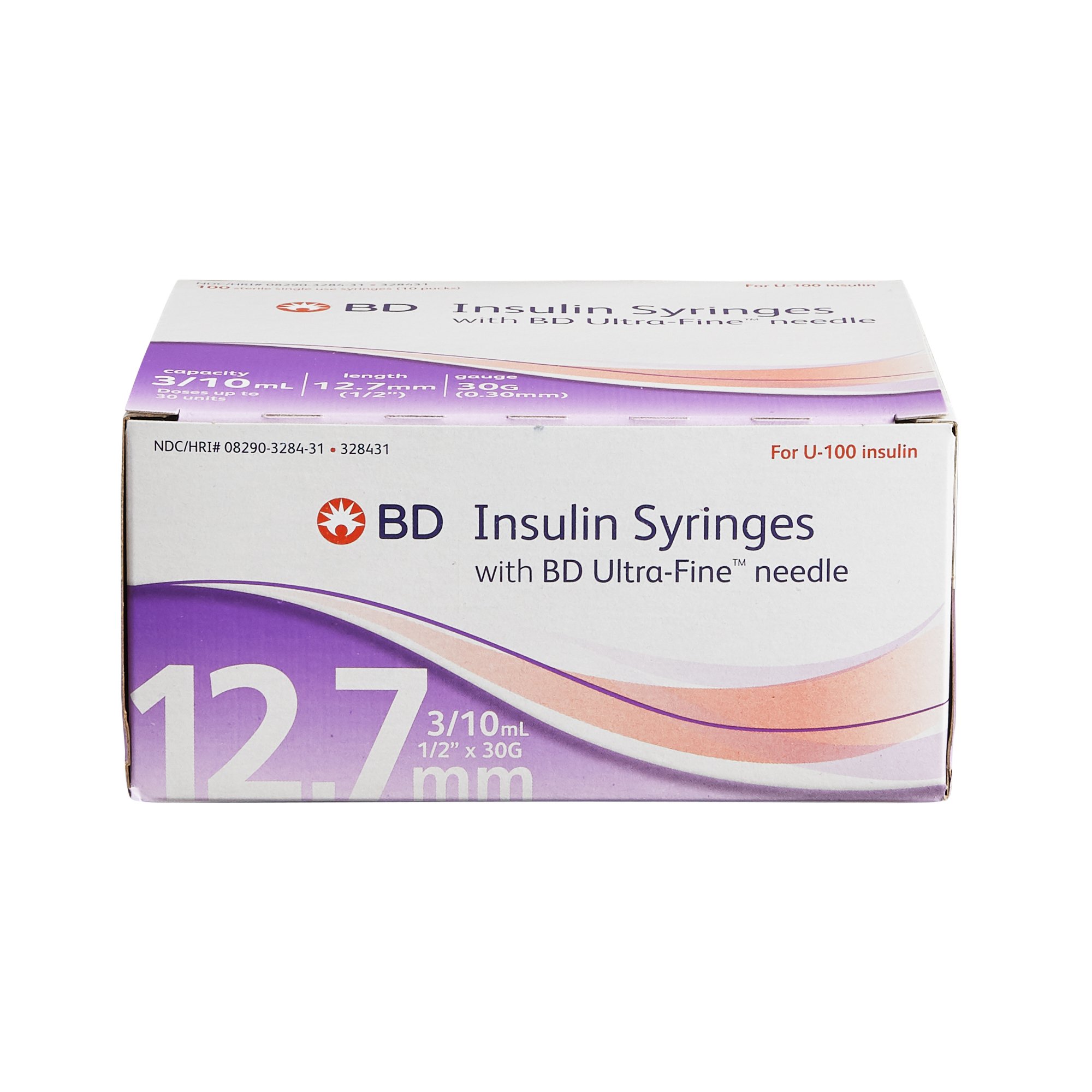 embecta Medical II LLC - 328431 Standard Insulin Syringe with Needle Ultra-Fine™ 0.3 mL 1/2 Inch 30 Gauge NonSafety Regular Wall