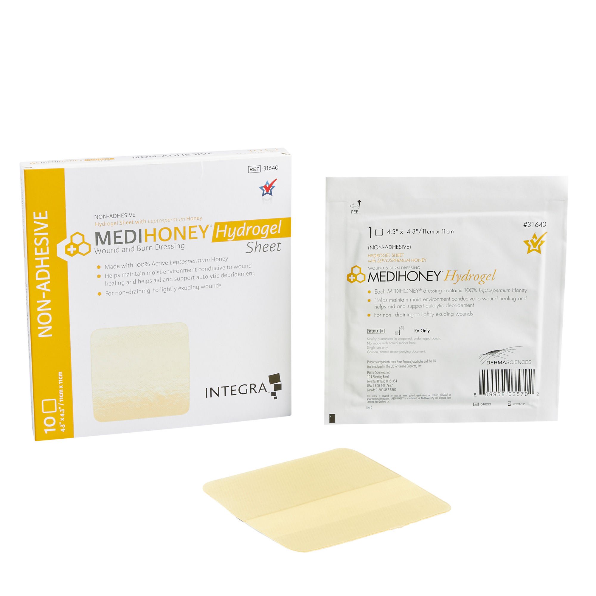 McKesson Brand - 31640 Medihoney® Honey Hydrogel Dressing without Adhesive