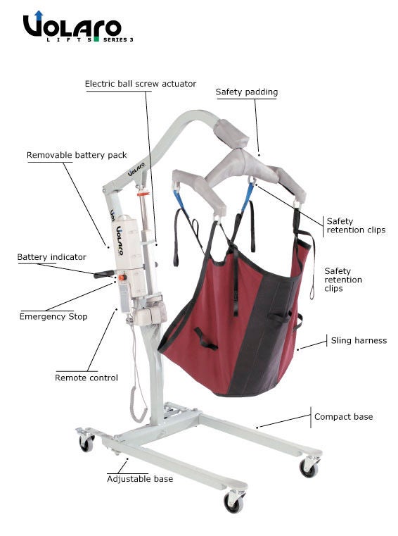 Smt Health Systems - VL210 Full Body Patient Lift Volaro Series 400 lbs. Weight Capacity Battery Powered