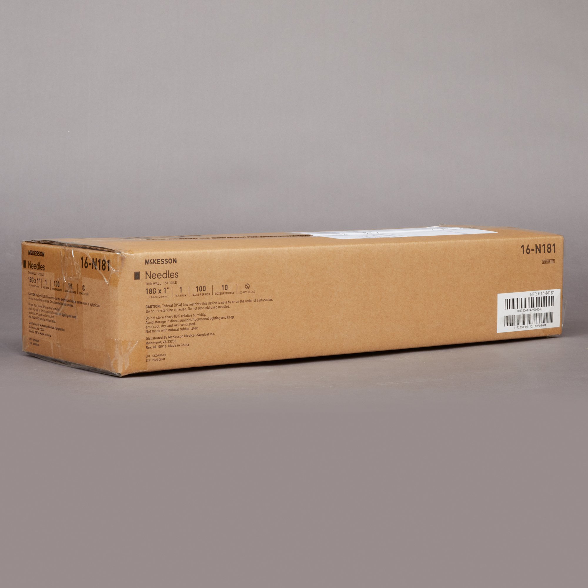 McKesson Brand 16-N181 - McKesson Hypodermic Needle, 18 Gauge, 1 Inch - 1/Each, 100/Box, 1000/Case
