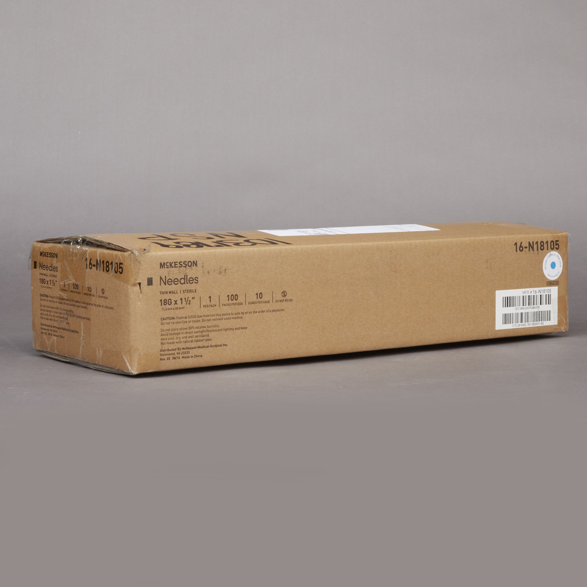 McKesson Brand 16-N18105 - McKesson Hypodermic Needle, 18 Gauge, 1-1/2 Inch - 100/Box, 1000/Case