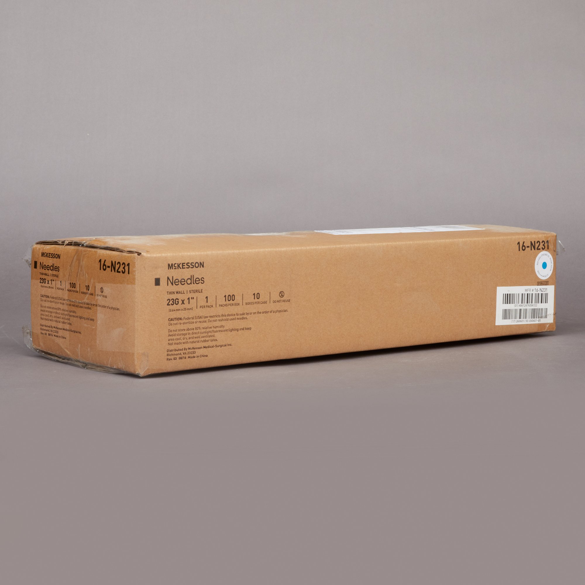 McKesson Brand 16-N231 - McKesson Hypodermic Needle, 23 Gauge, 1 Inch - 1/Each, 100/Box, 1000/Case