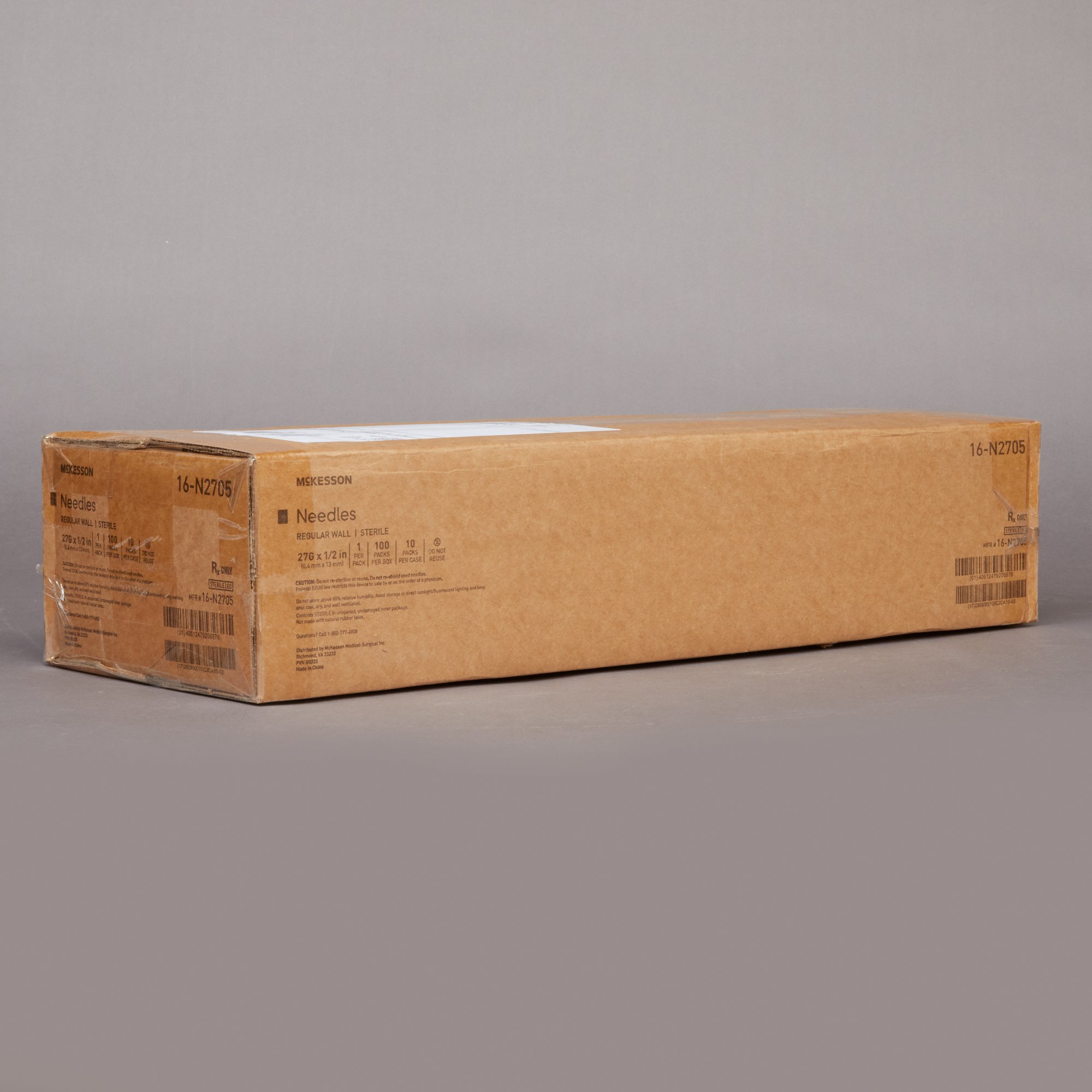 McKesson Brand 16-N2705 - McKesson Hypodermic Needle, 27 Gauge, 1/2 Inch - 100/Box, 1000/Case