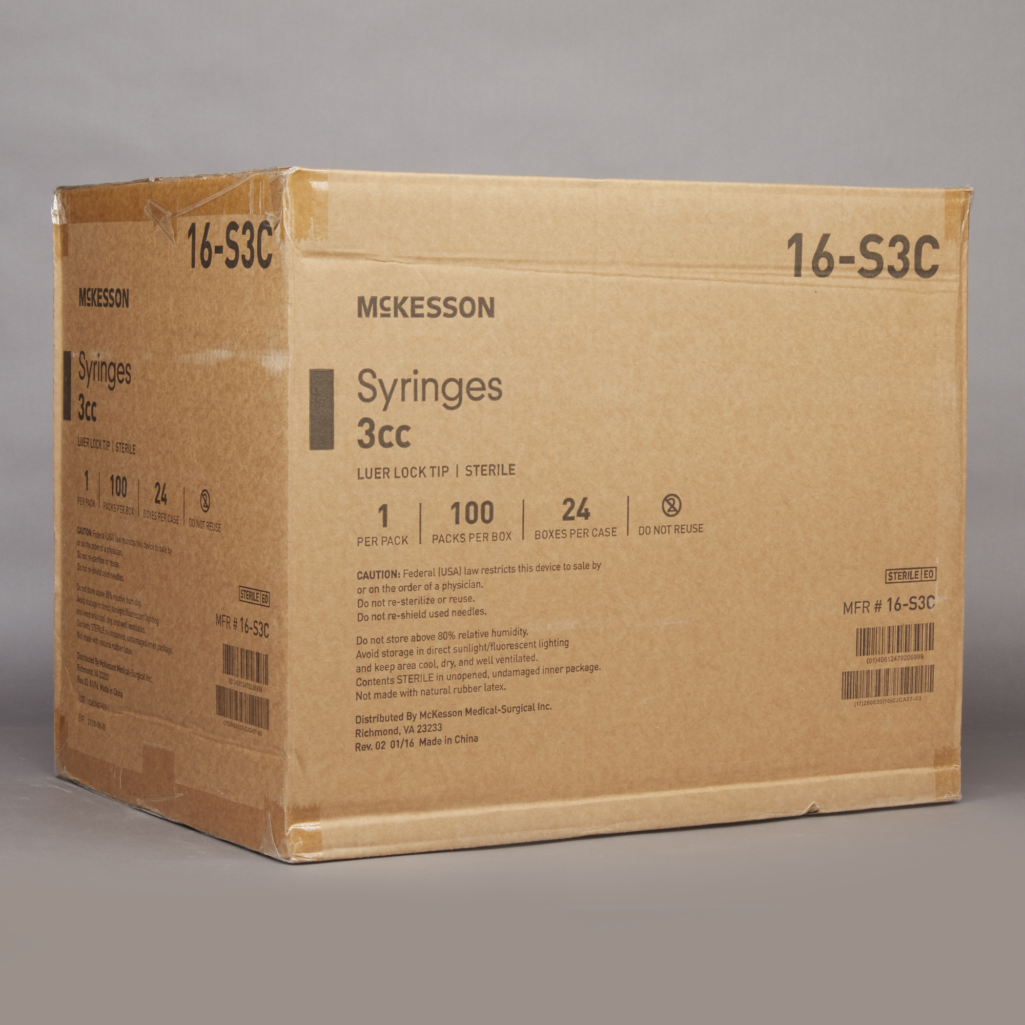 McKesson Brand - 16-S3C McKesson General Purpose Syringe, 3 mL