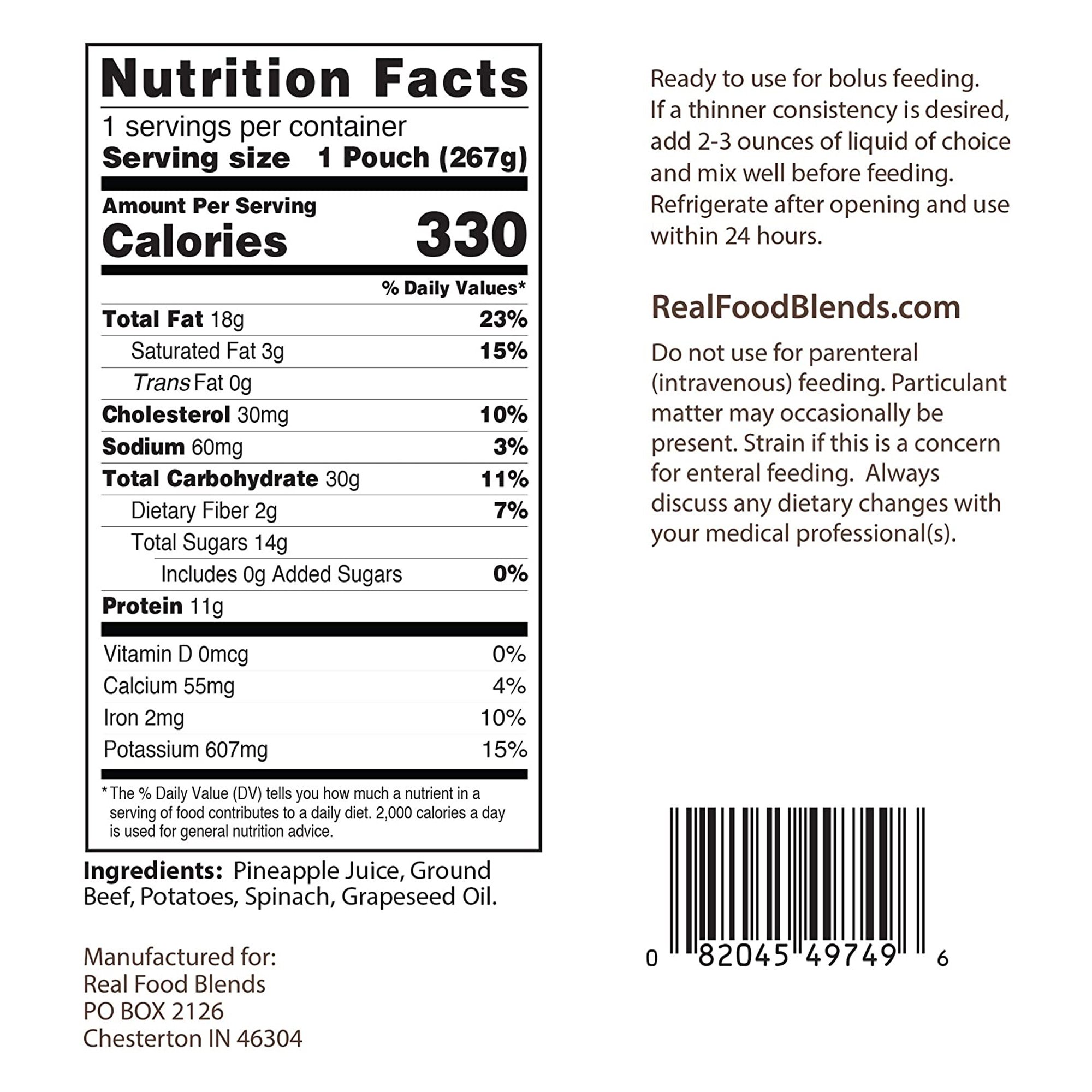 Real Food Blends Tube Feeding Formula 176993 by Nutritionals Medicinals