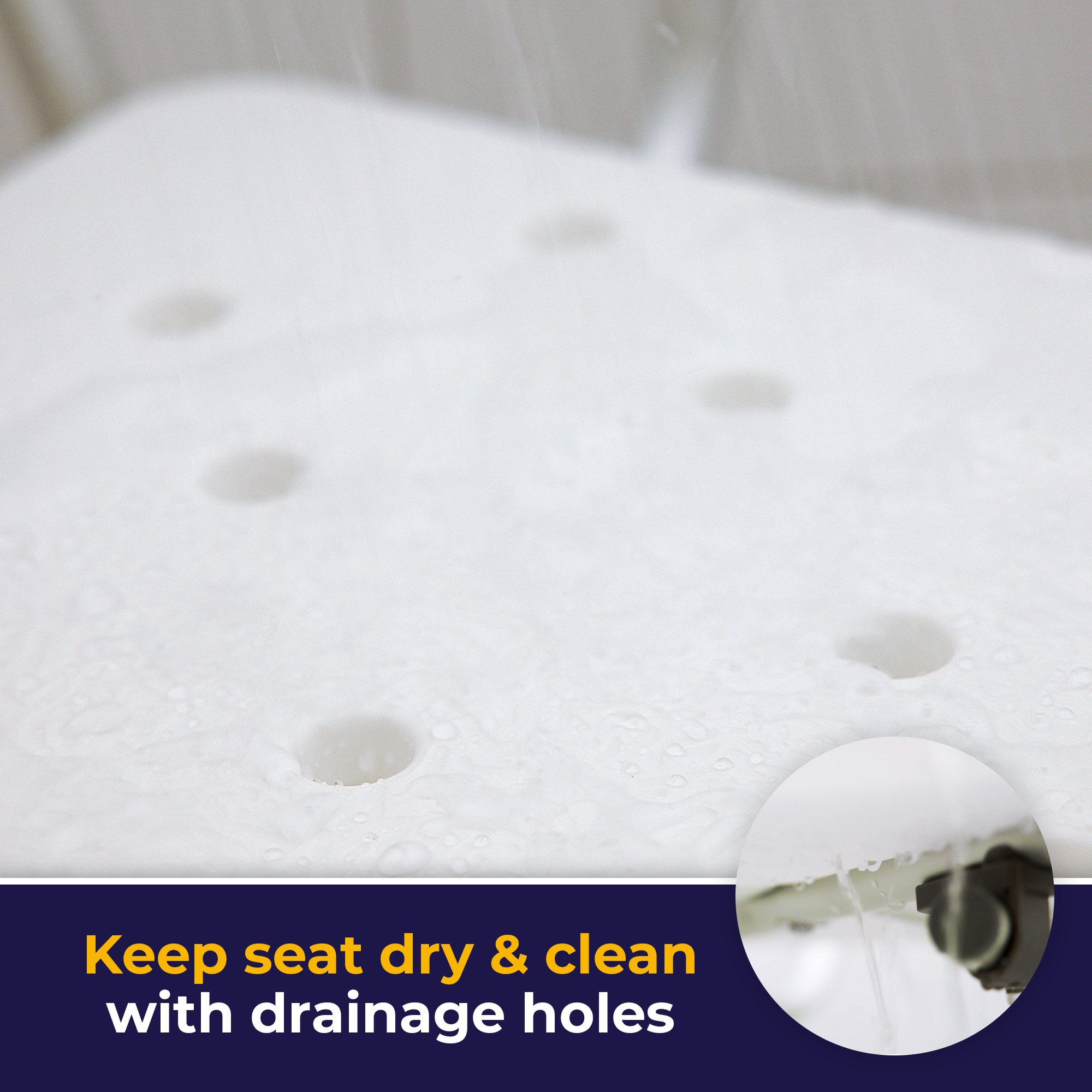 Drive DeVilbiss Healthcare - 12445KD-1 drive™ Shower Chair with Back and Removable Padded Arms