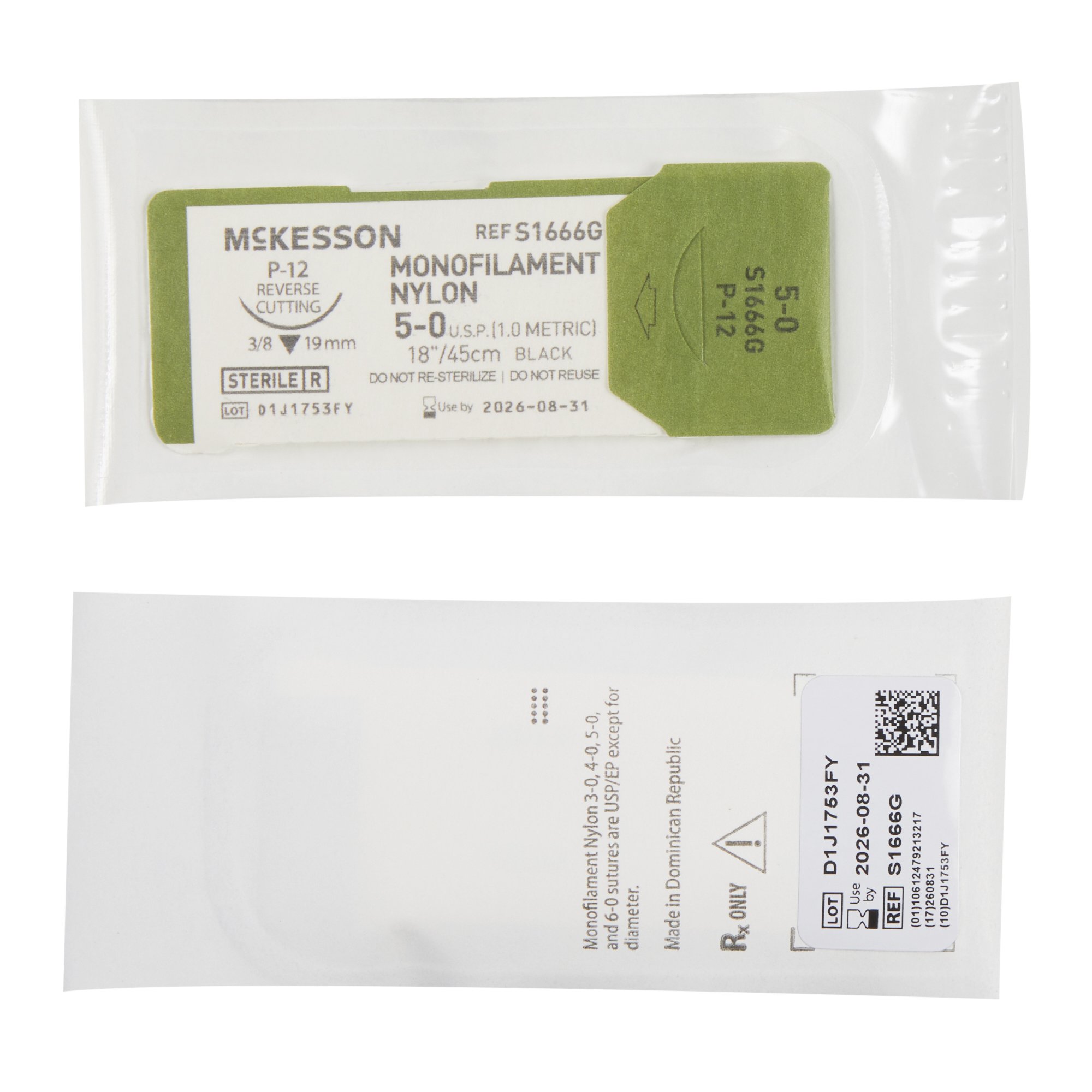 McKesson Brand S1666G - McKesson Suture with P-12 Needle - 1/Box