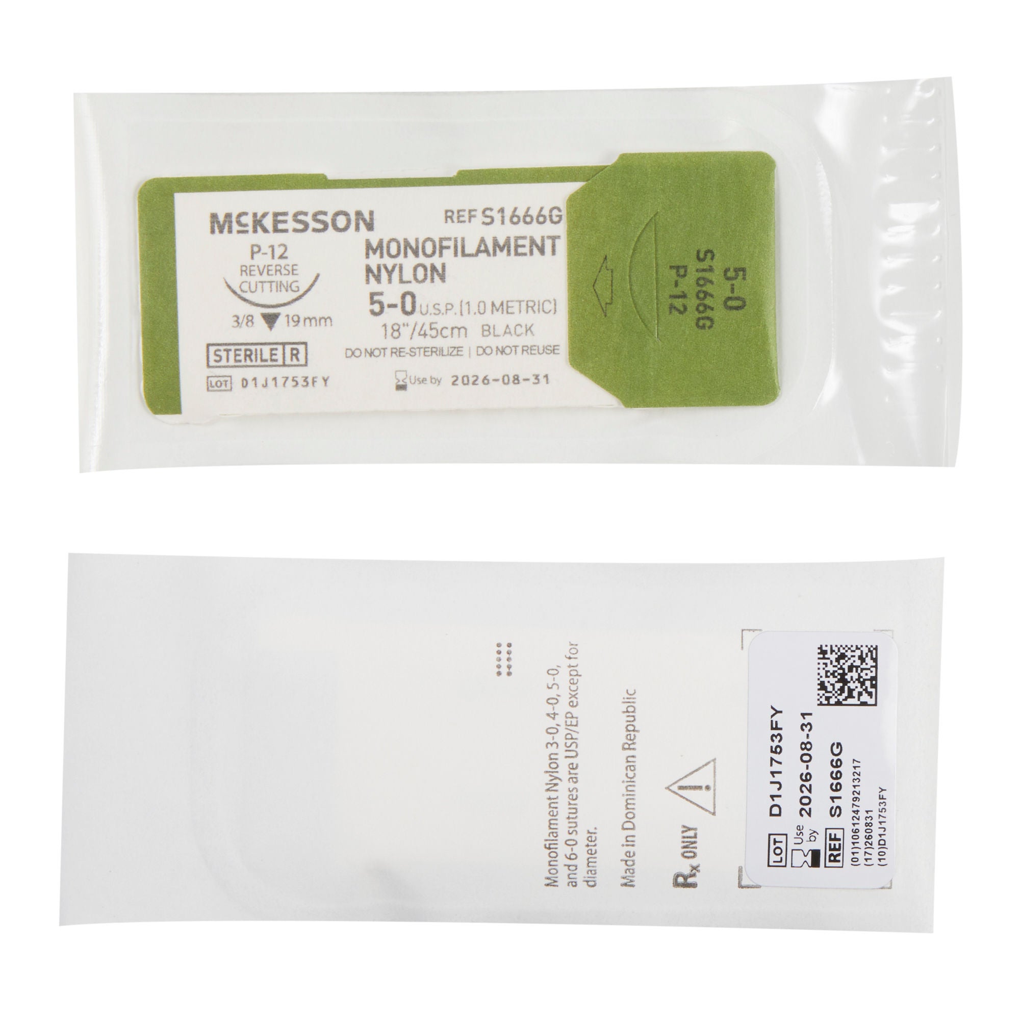 McKesson Brand - S1666G McKesson Suture with P-12 Needle