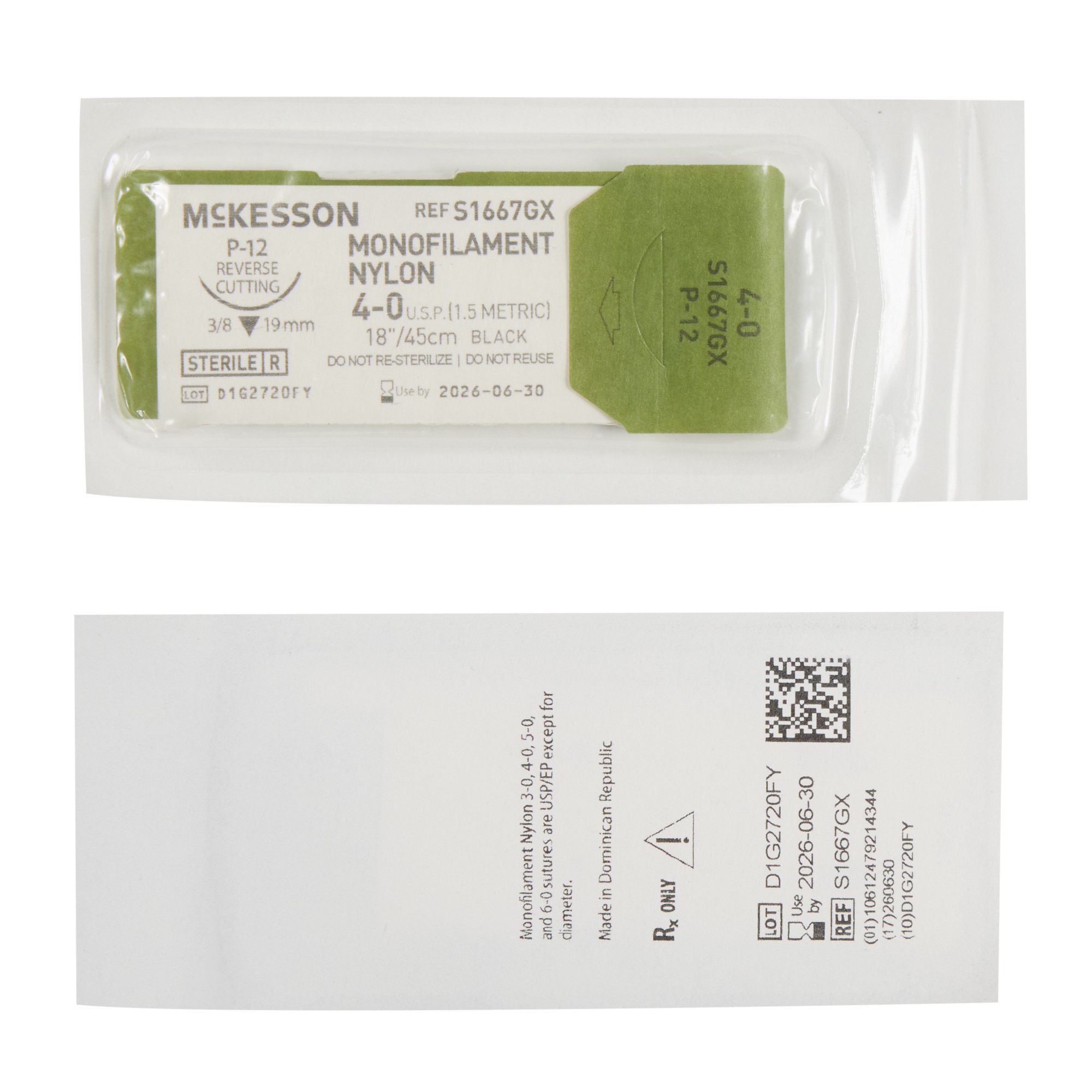 McKesson Brand S1667GX - McKesson Suture with P-12 Needle - 1/Box