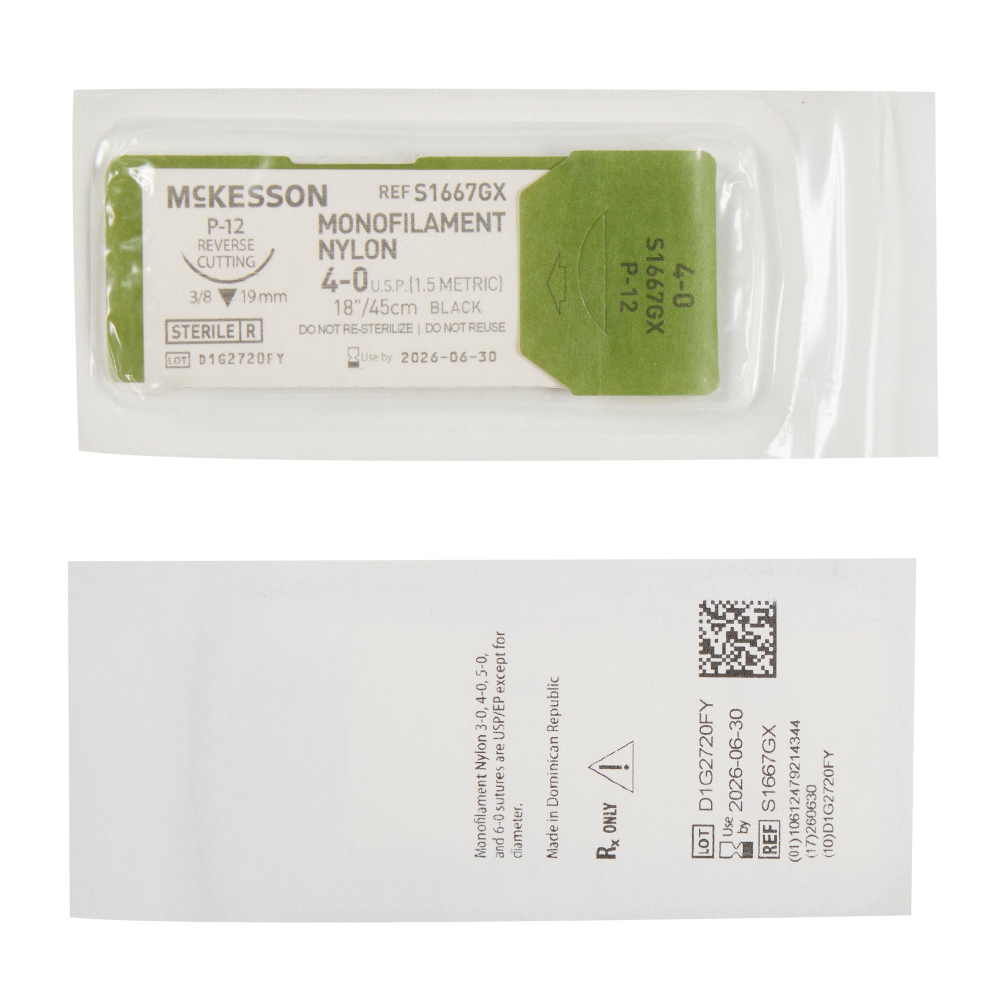 McKesson Brand - S1667GX McKesson Suture with P-12 Needle