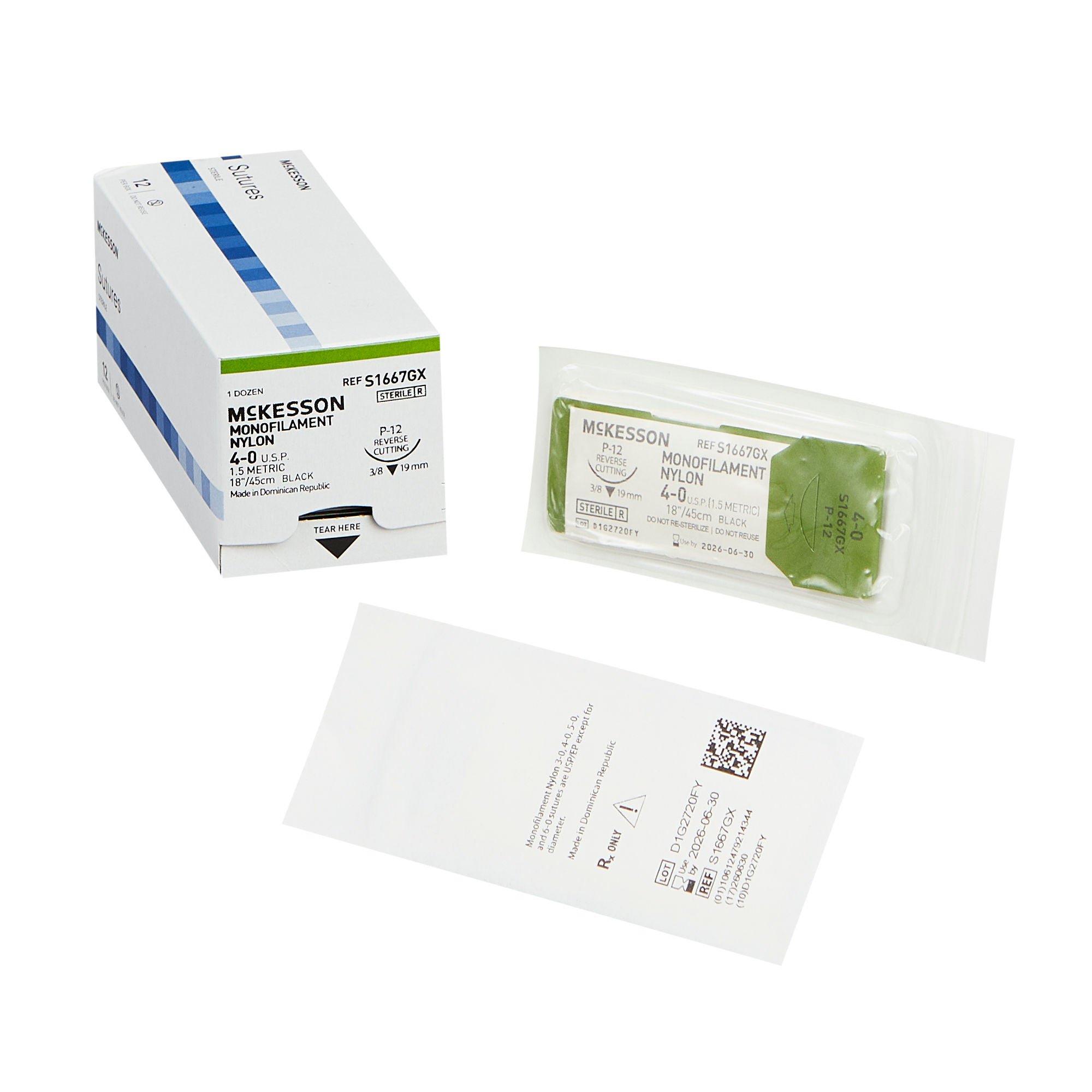 McKesson Brand - S1667GX McKesson Suture with P-12 Needle