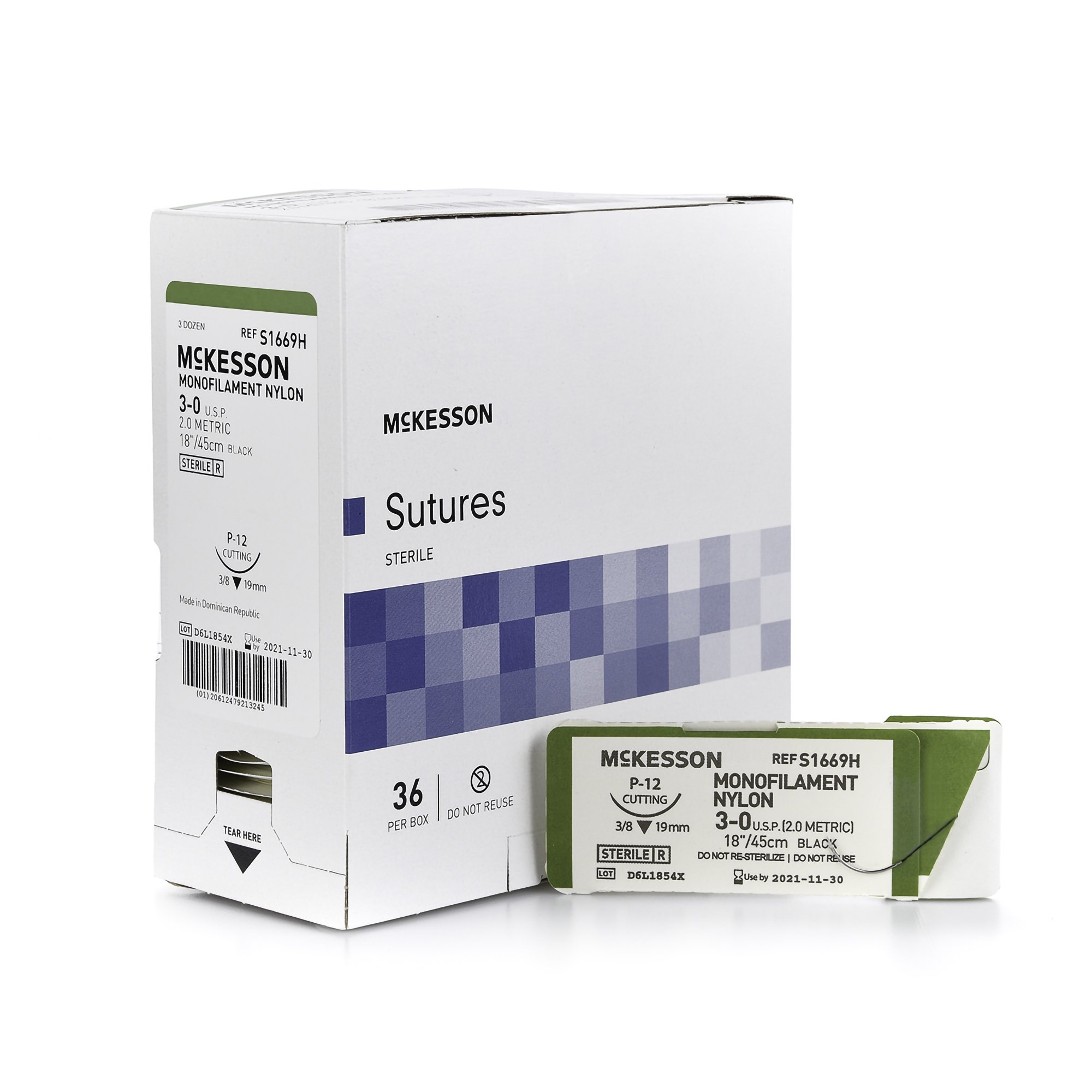 McKesson Brand S1669H - McKesson Suture with P-12 Needle - 1/Box
