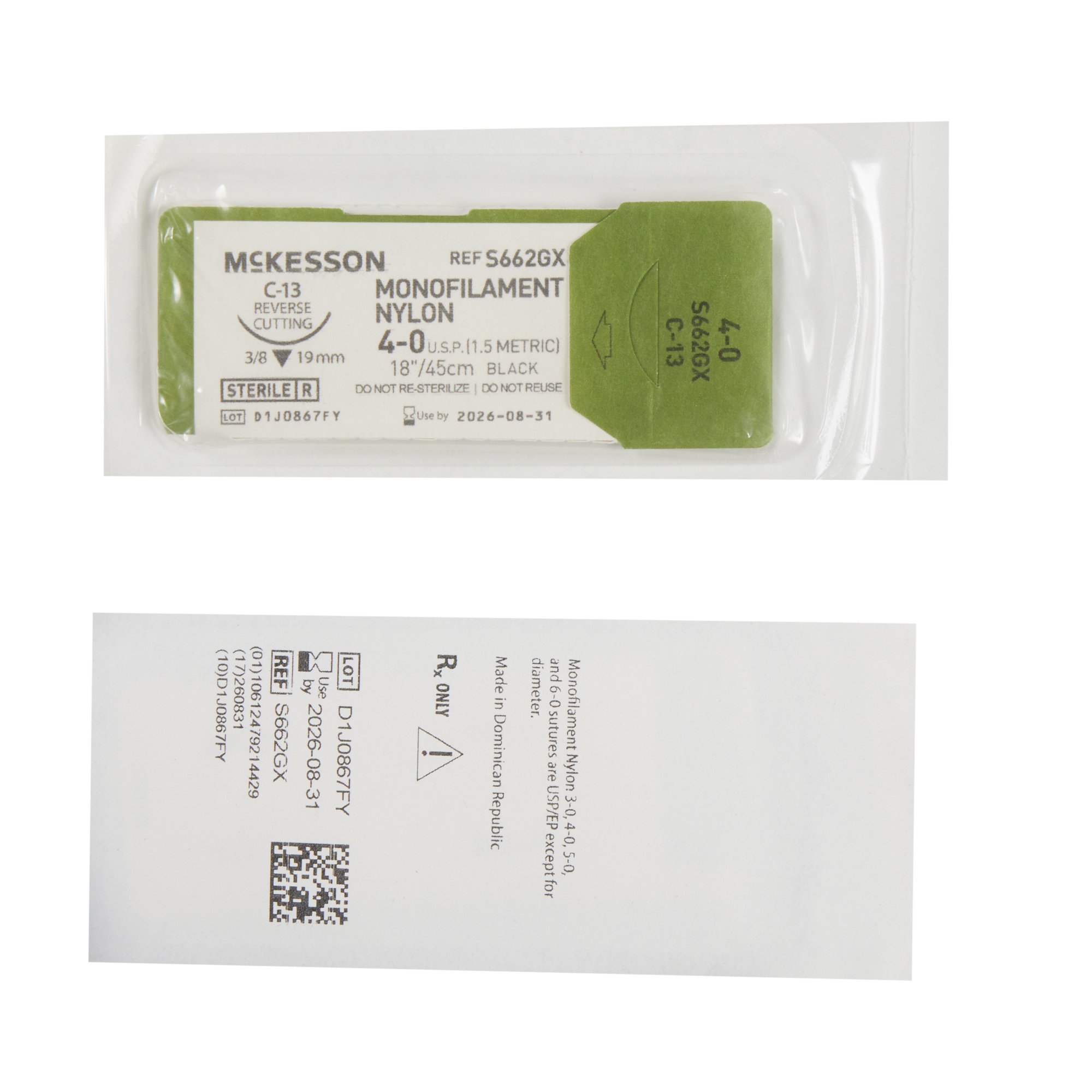 McKesson Brand S662GX - McKesson Suture with C-13 Needle - 1/Box
