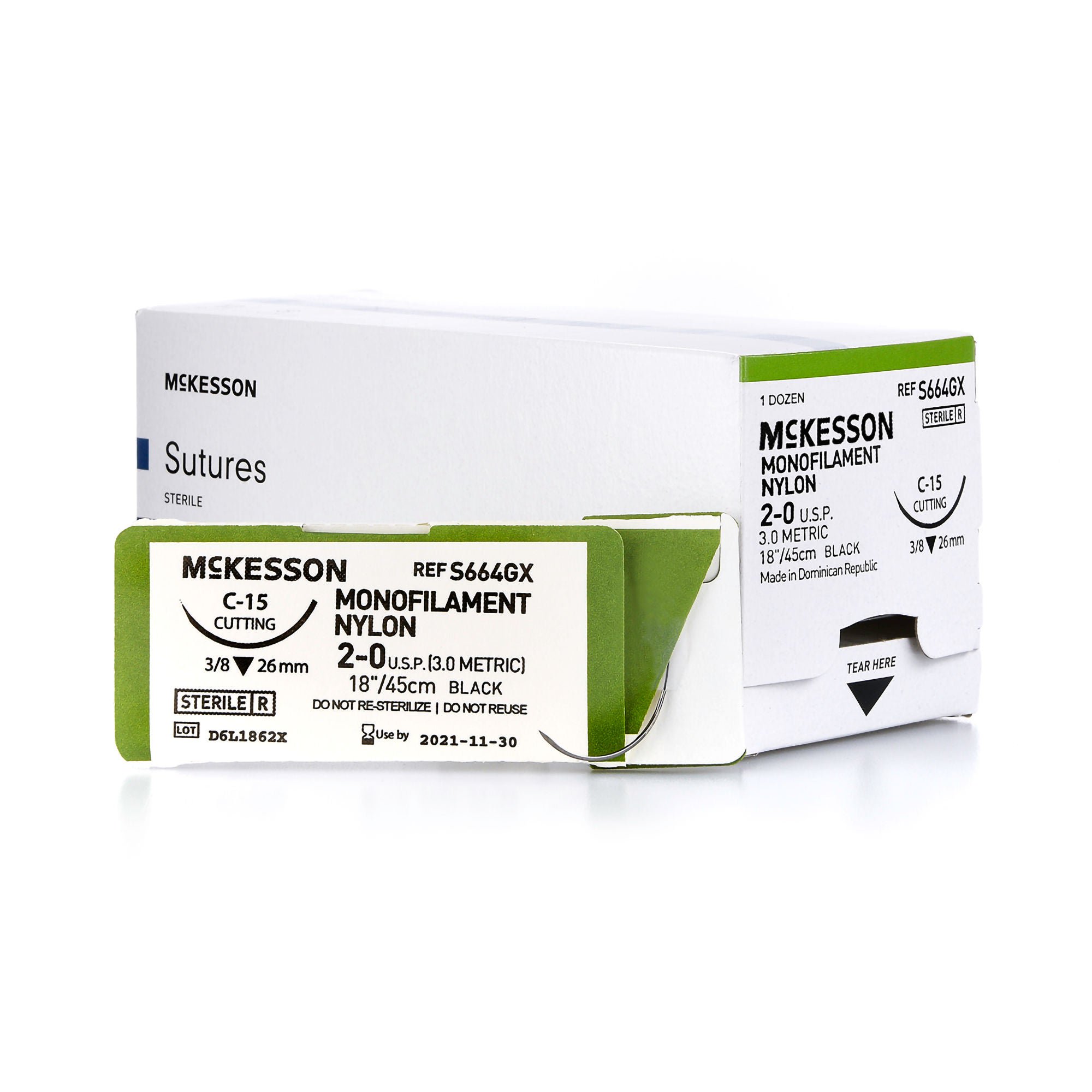 McKesson Brand - S664GX McKesson Suture with C-15 Needle