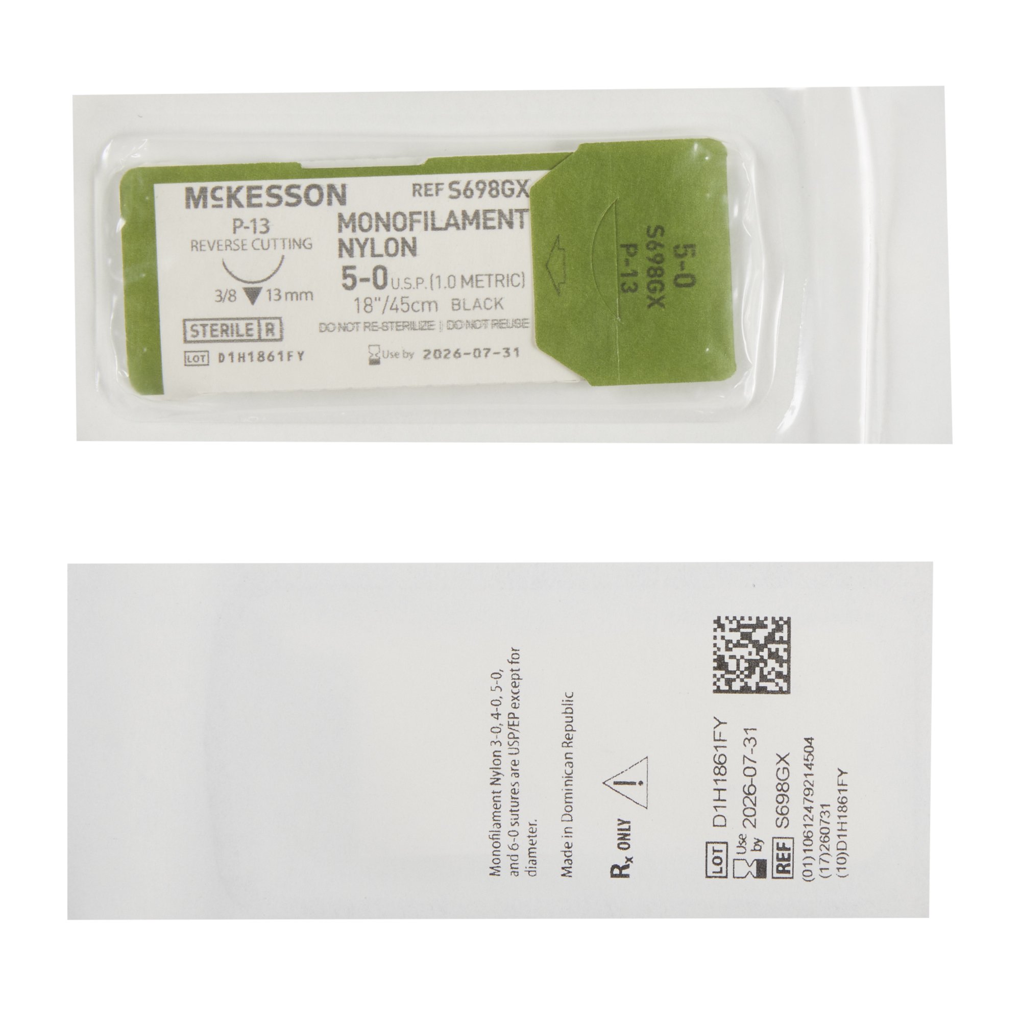 McKesson Brand S698GX - McKesson Suture with P-13 Needle - 1/Box