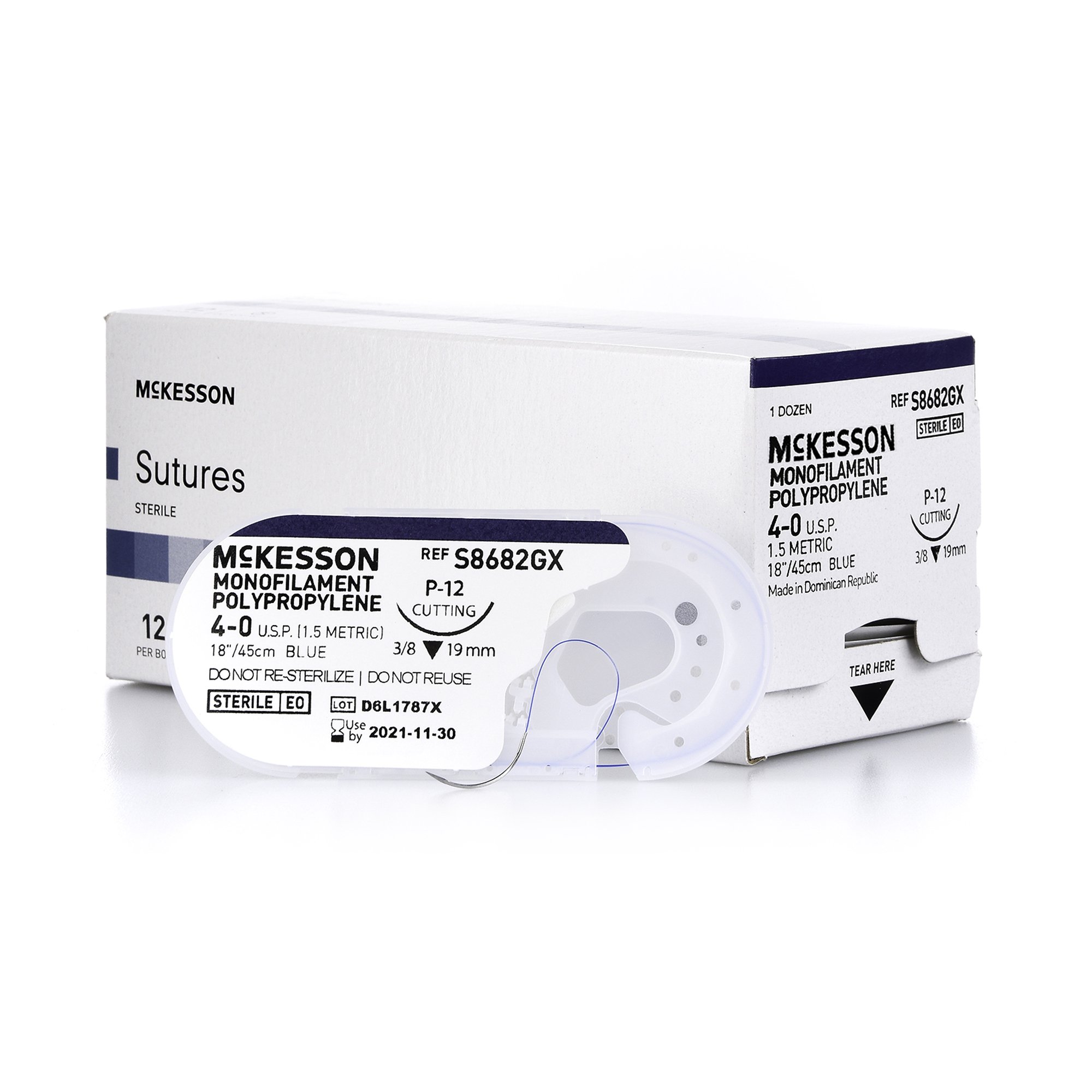 McKesson Brand - S8682GX McKesson Suture with P-12 Needle