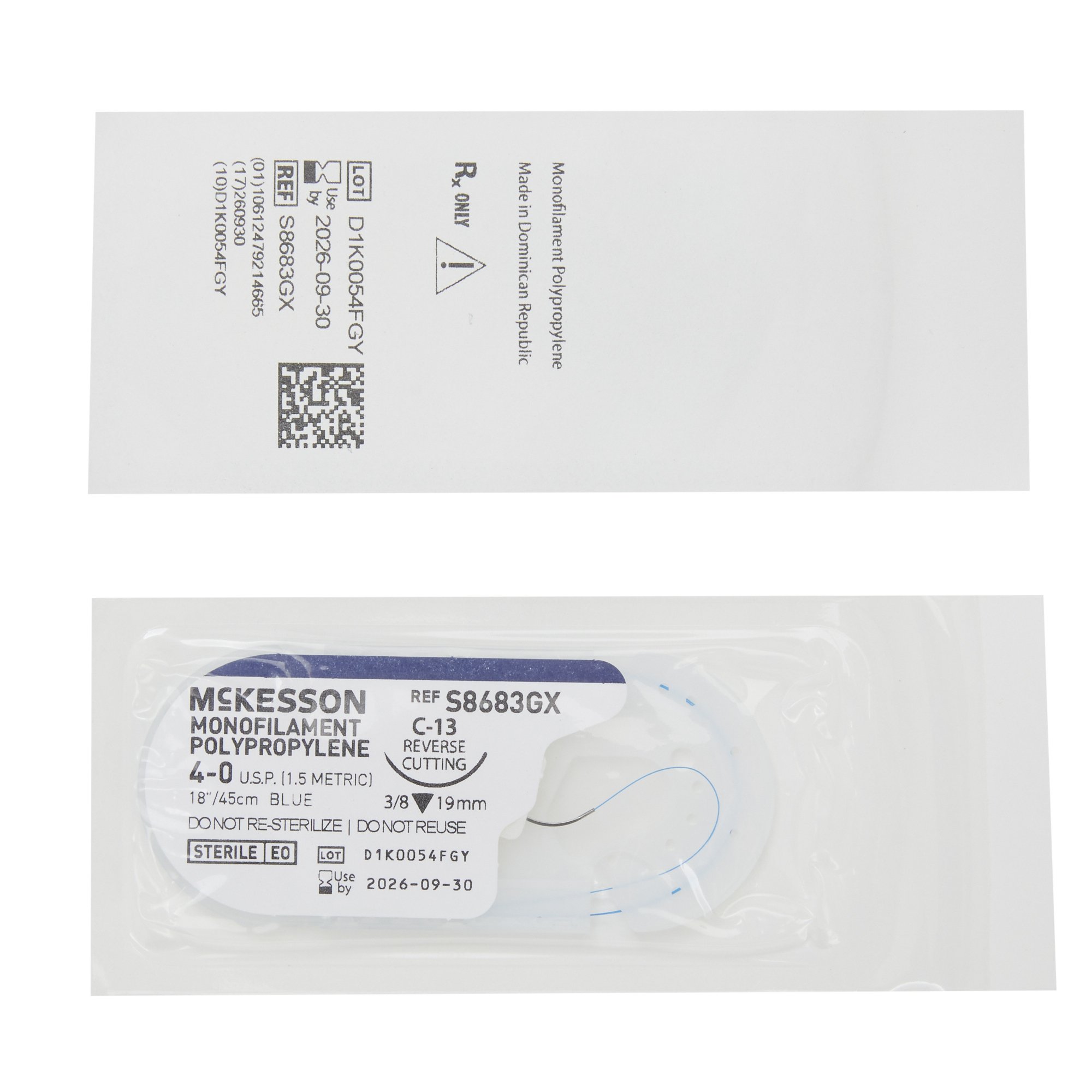 McKesson Brand S8683GX - McKesson Suture with C-13 Needle - 1/Box