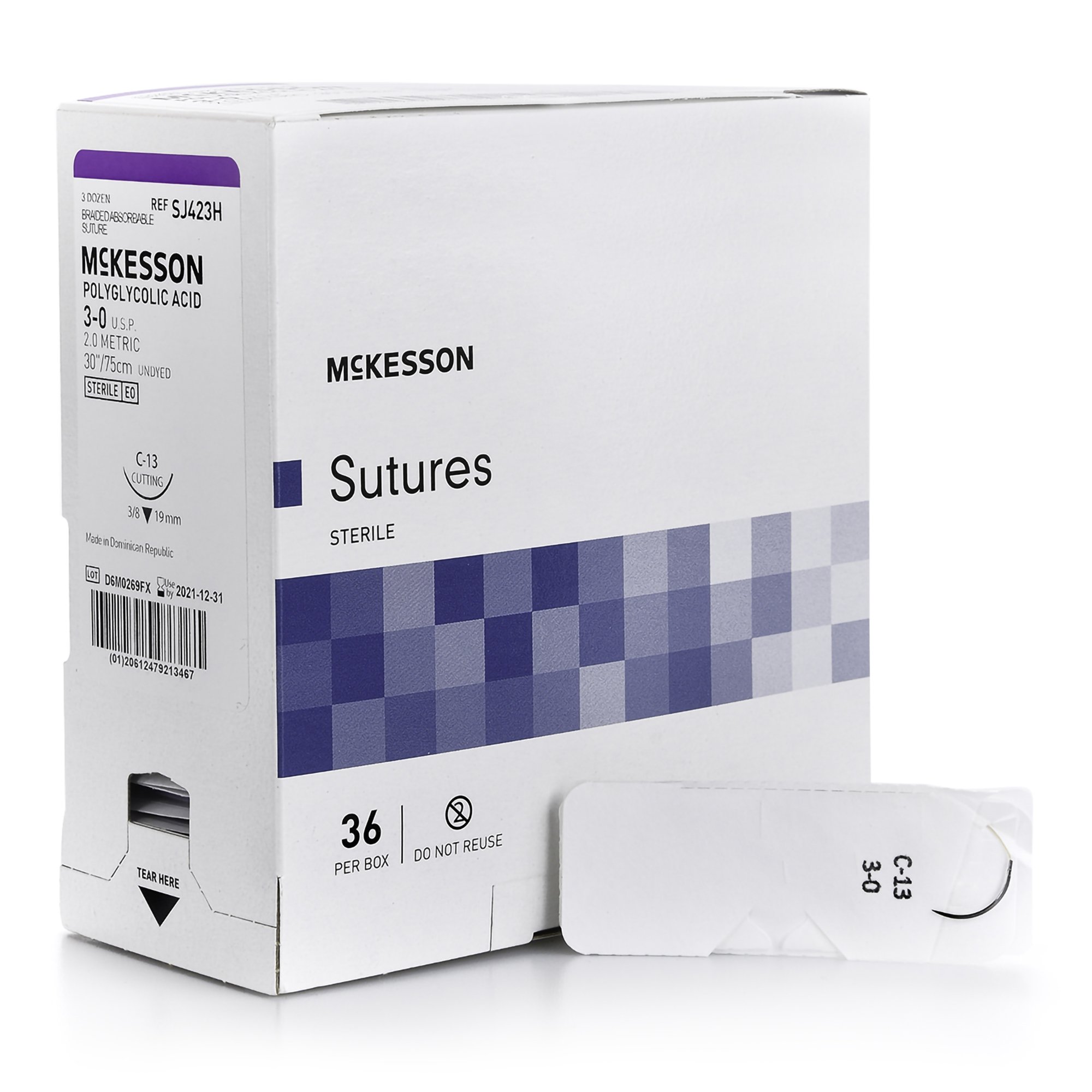 McKesson Brand - SJ423H McKesson Suture with C-13 Needle