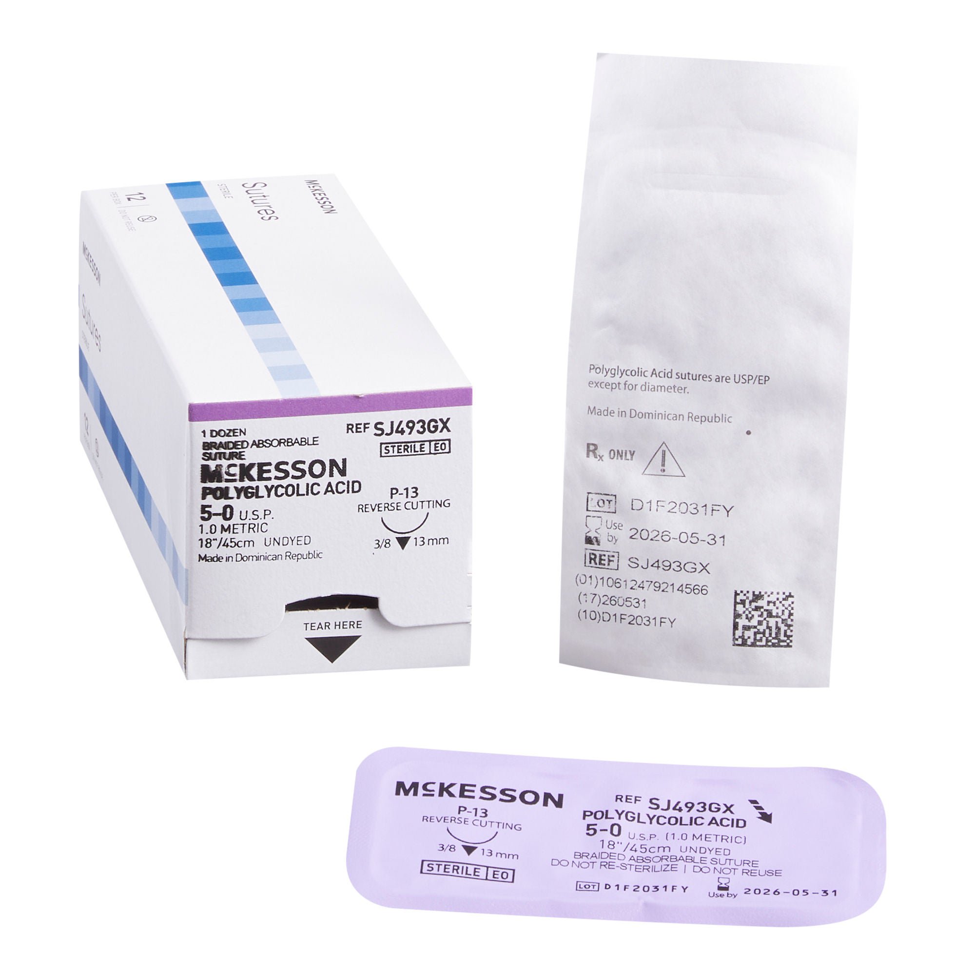 McKesson Brand - SJ493GX McKesson Suture with P-13 Needle