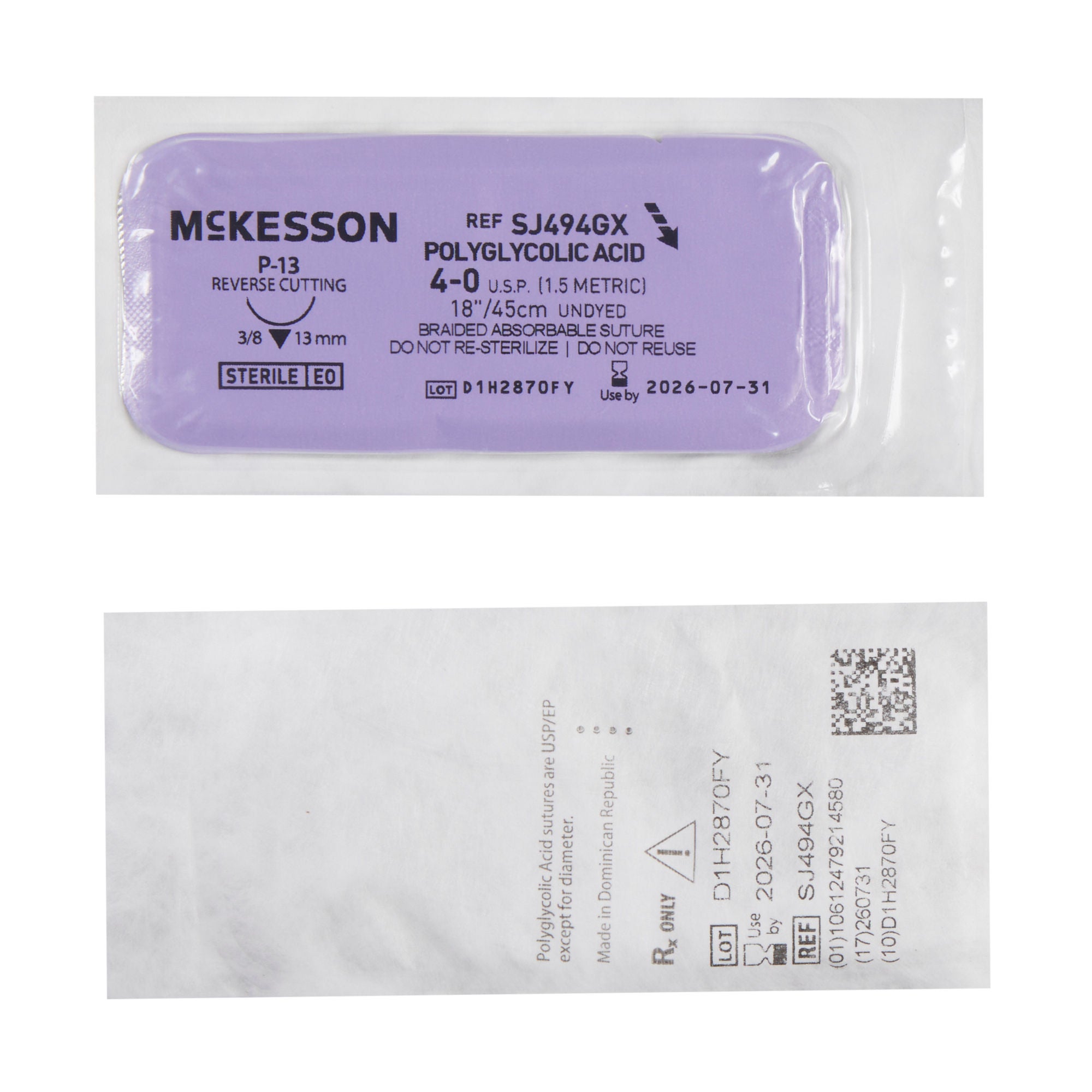 McKesson Brand - SJ494GX McKesson Suture with P-13 Needle