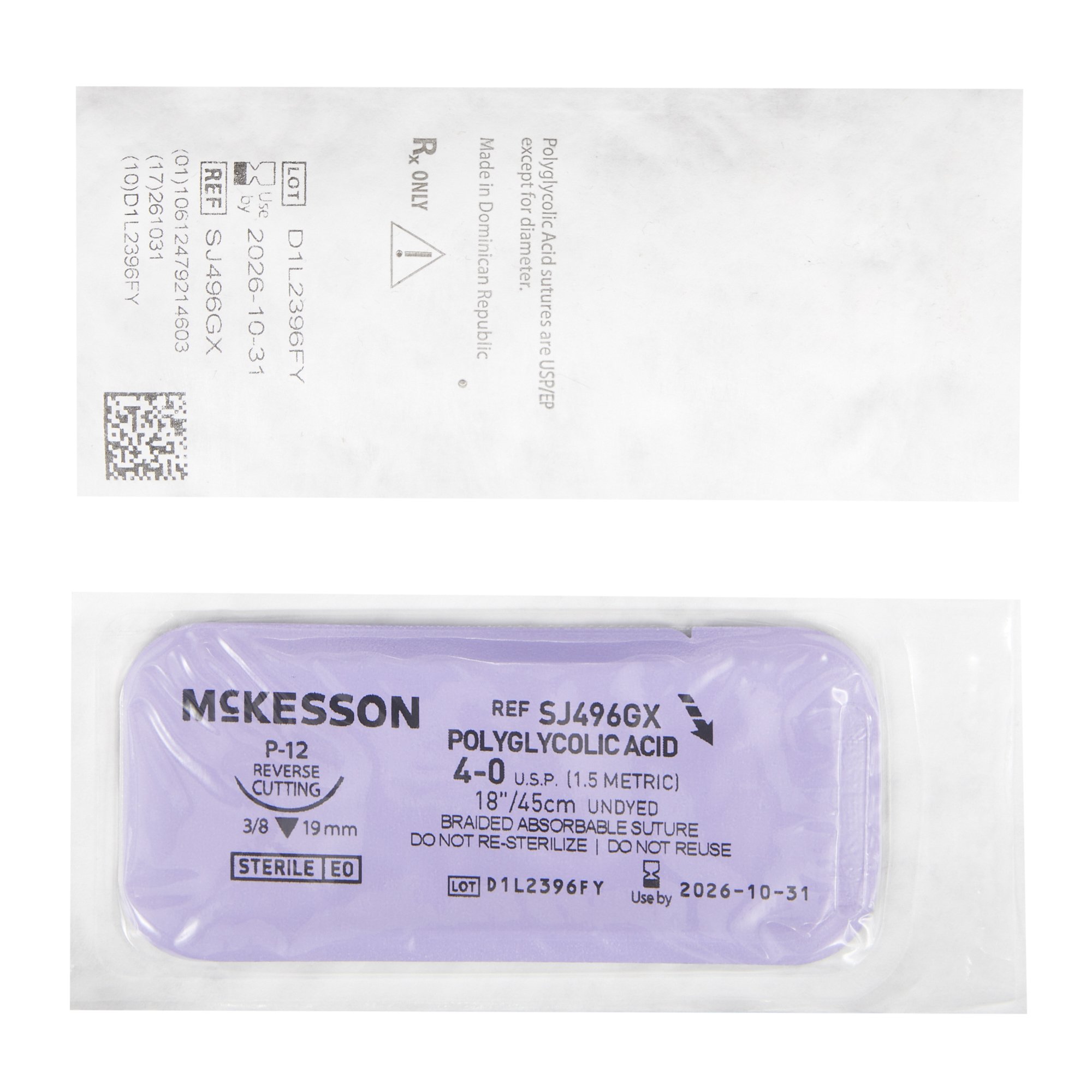 McKesson Brand SJ496GX - McKesson Suture with P-12 Needle - 1/Box