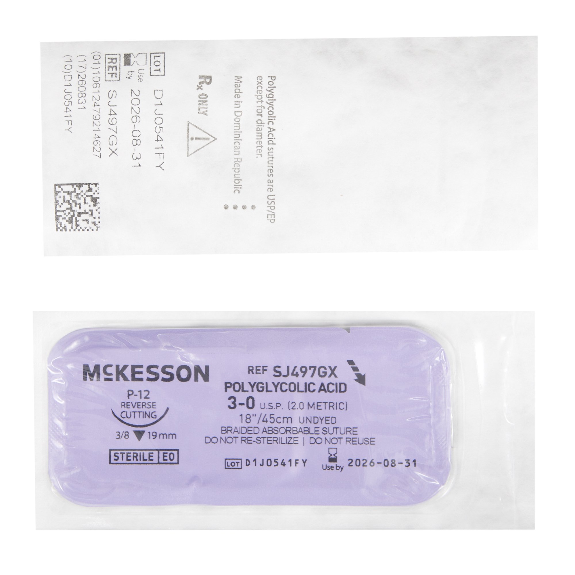McKesson Brand SJ497GX - McKesson Suture with P-12 Needle - 1/Box