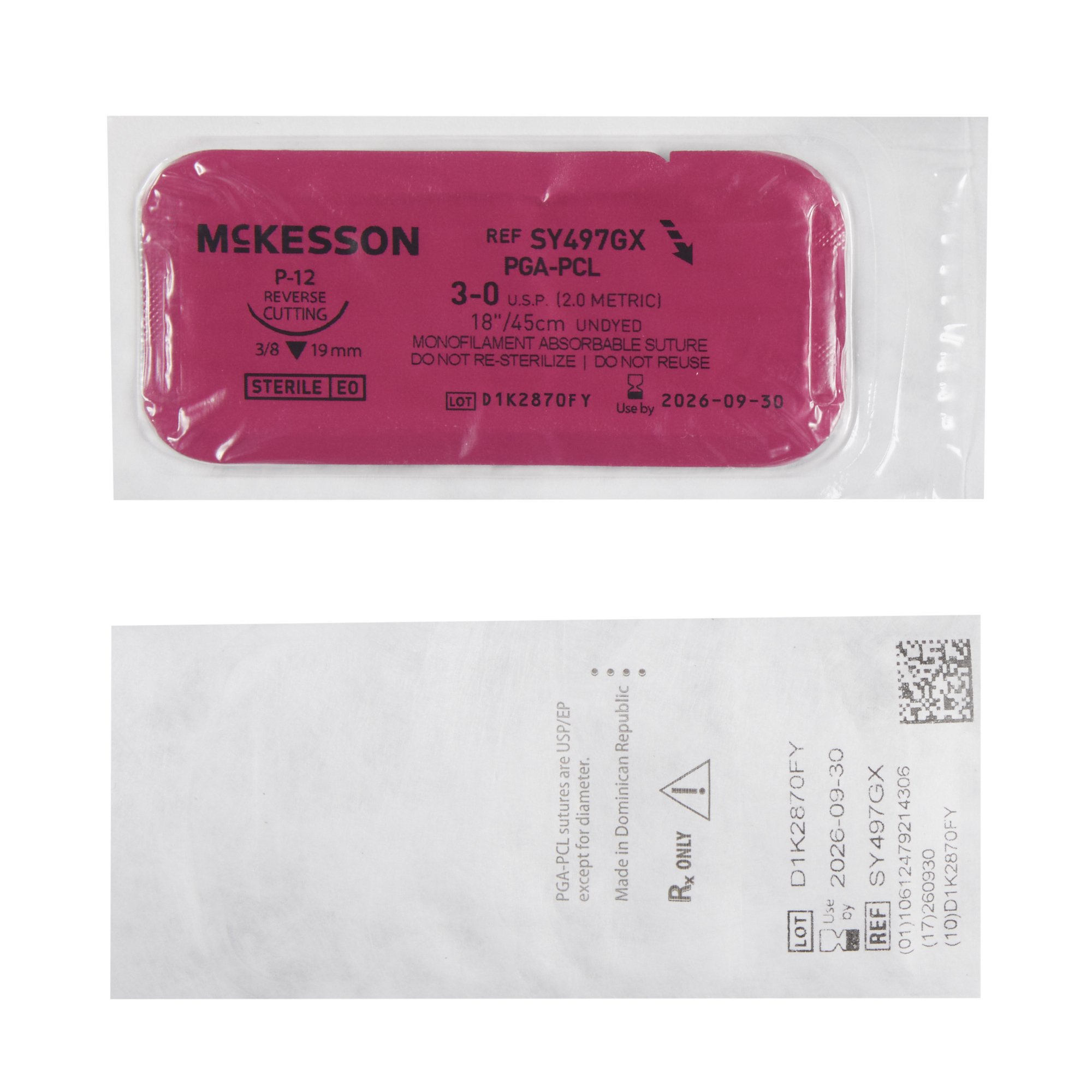 McKesson Brand - SY497GX McKesson Suture with P-12 Needle