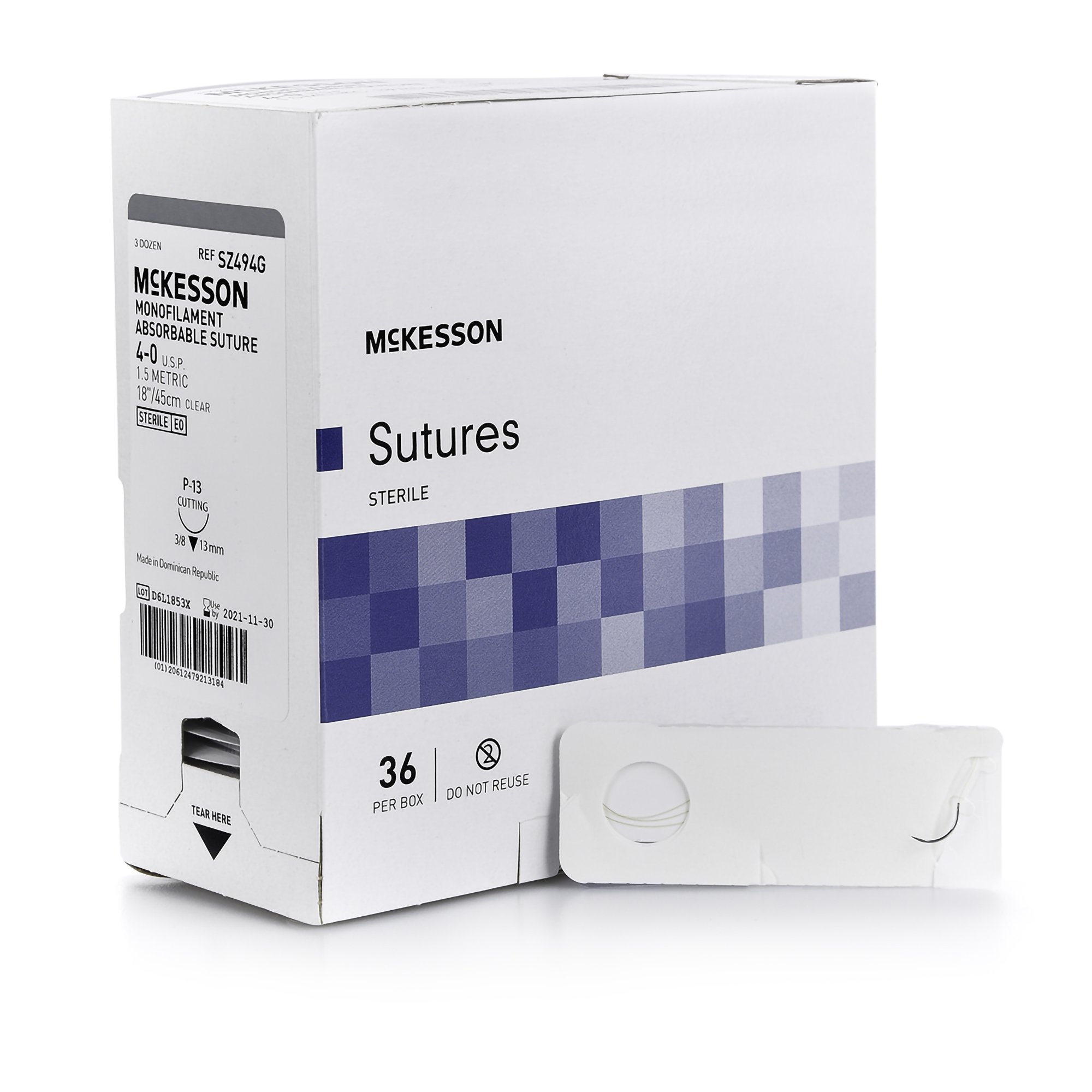 McKesson Brand SZ494G - McKesson Suture with P-13 Needle - 1/Box